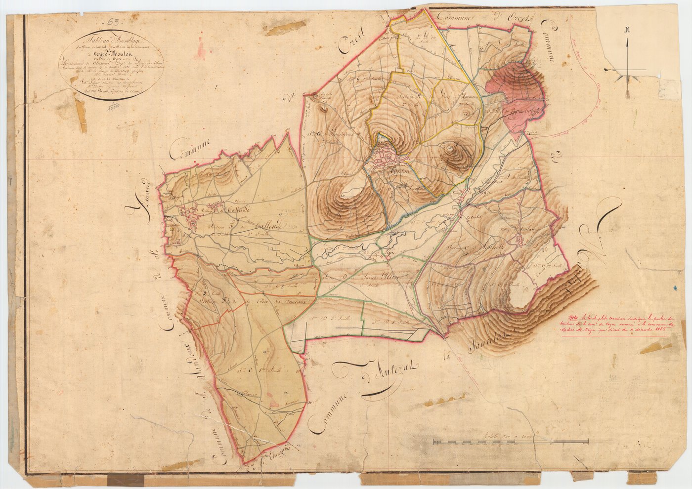 Veyre-Monton - 51 FI 1446      Tableau d'assemblage du plan cadastral parcellaire de la commune de Veyre-Monton