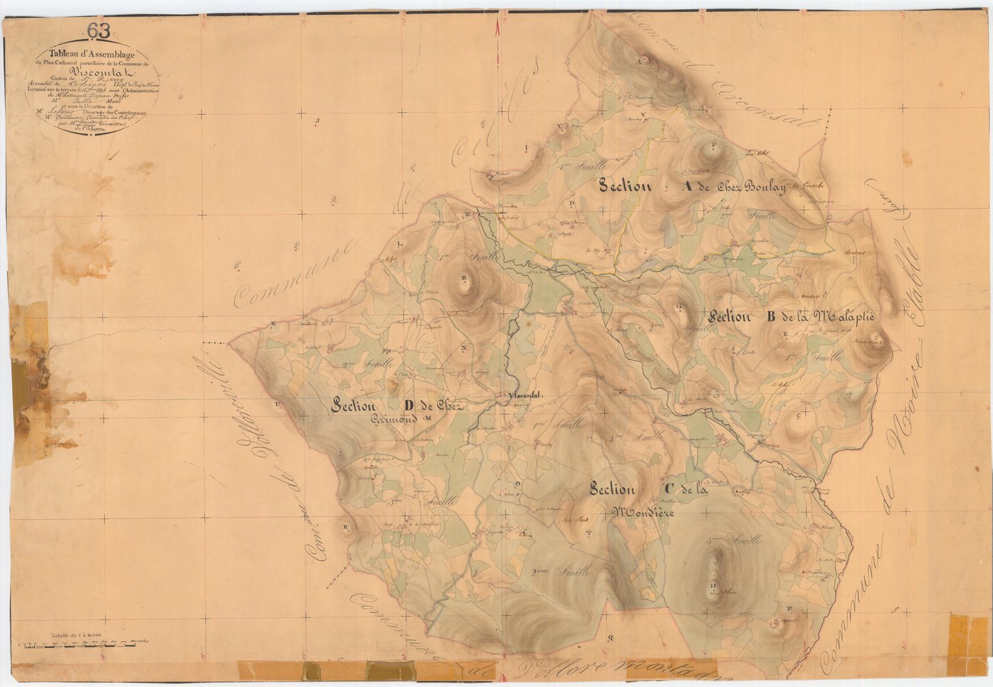 Viscomtat - 55 FI 1142      Tableau d'assemblage du plan cadastral parcellaire de la commune de Viscomtat