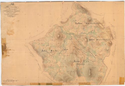 Viscomtat - 55 FI 1142      Tableau d'assemblage du plan cadastral parcellaire de la commune de Viscomtat
