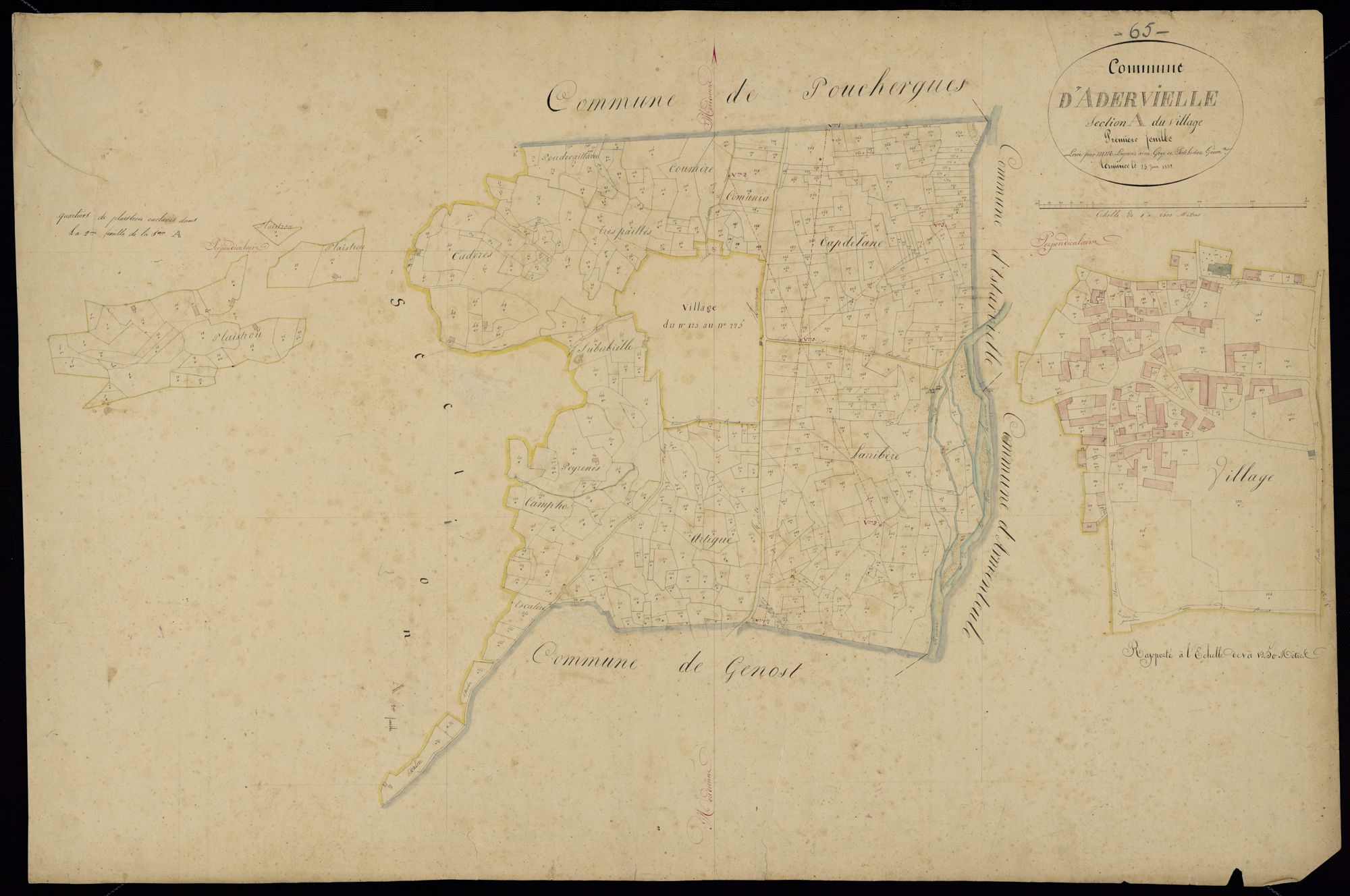 Adervielle-Pouchergues - Adervielle.- Section A, 1re feuille