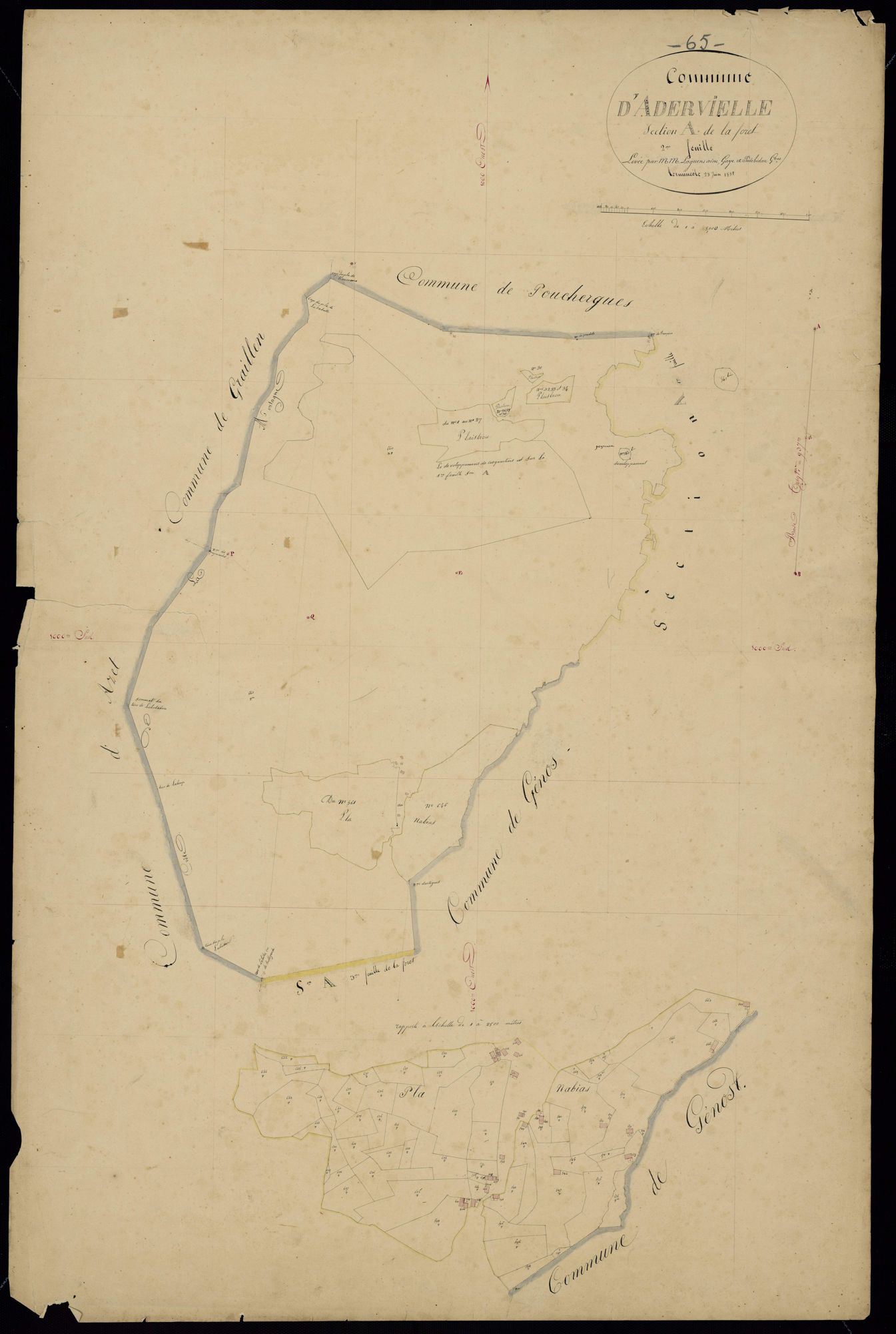 Adervielle-Pouchergues - Adervielle.- Section A, 2e feuille