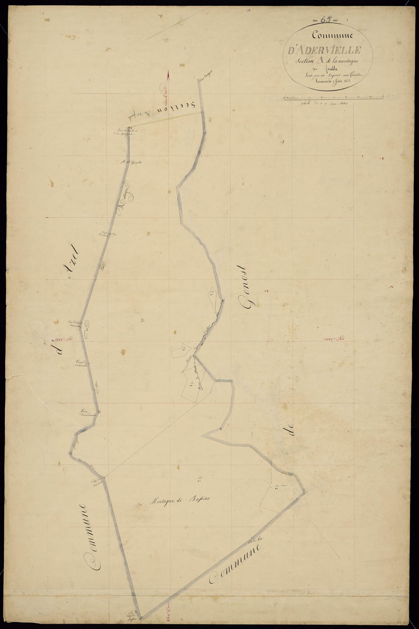 Adervielle-Pouchergues - Adervielle.- Section A, 3e feuille