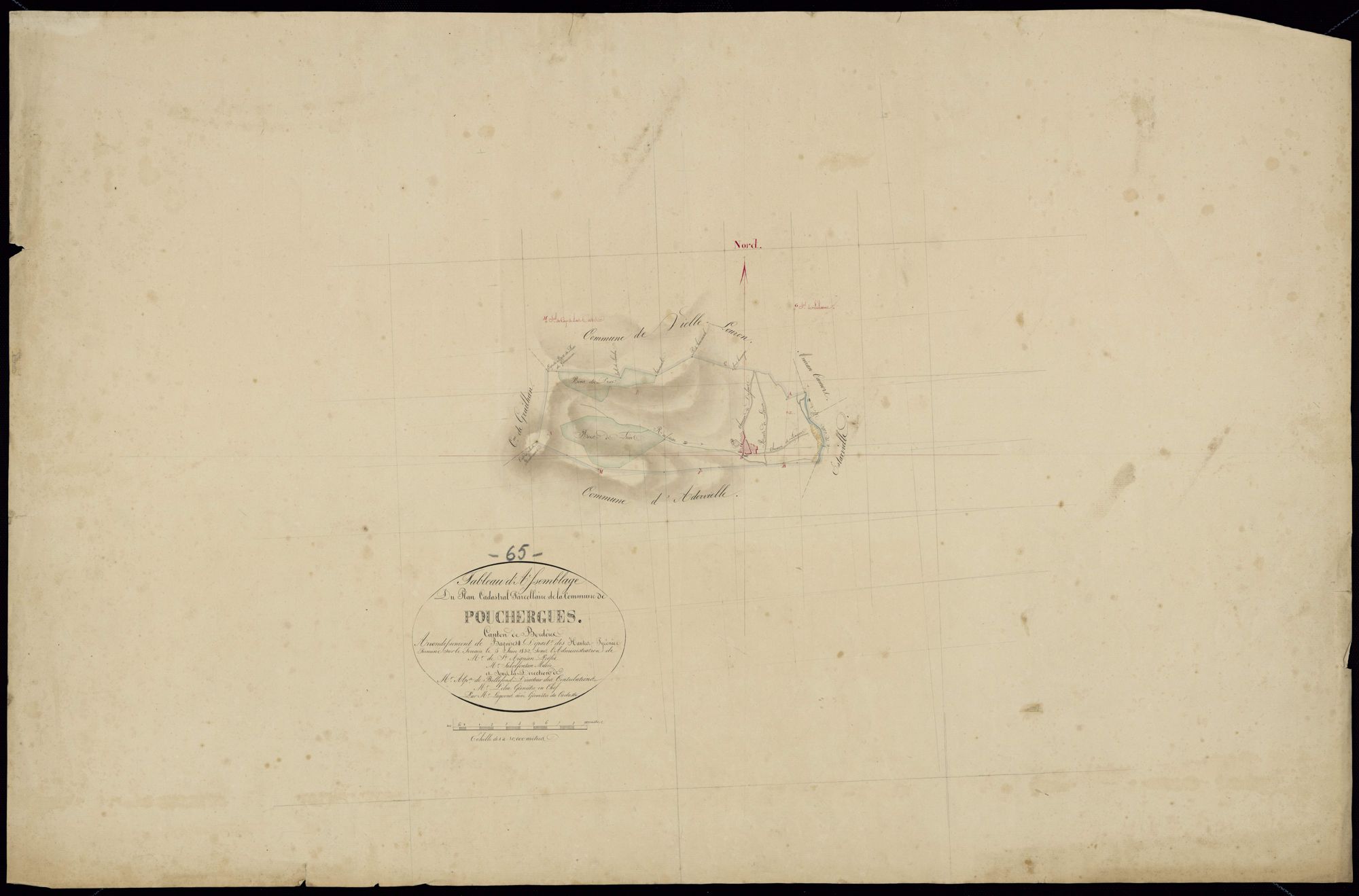 Adervielle-Pouchergues - Pouchergues.- Tableau d'assemblage