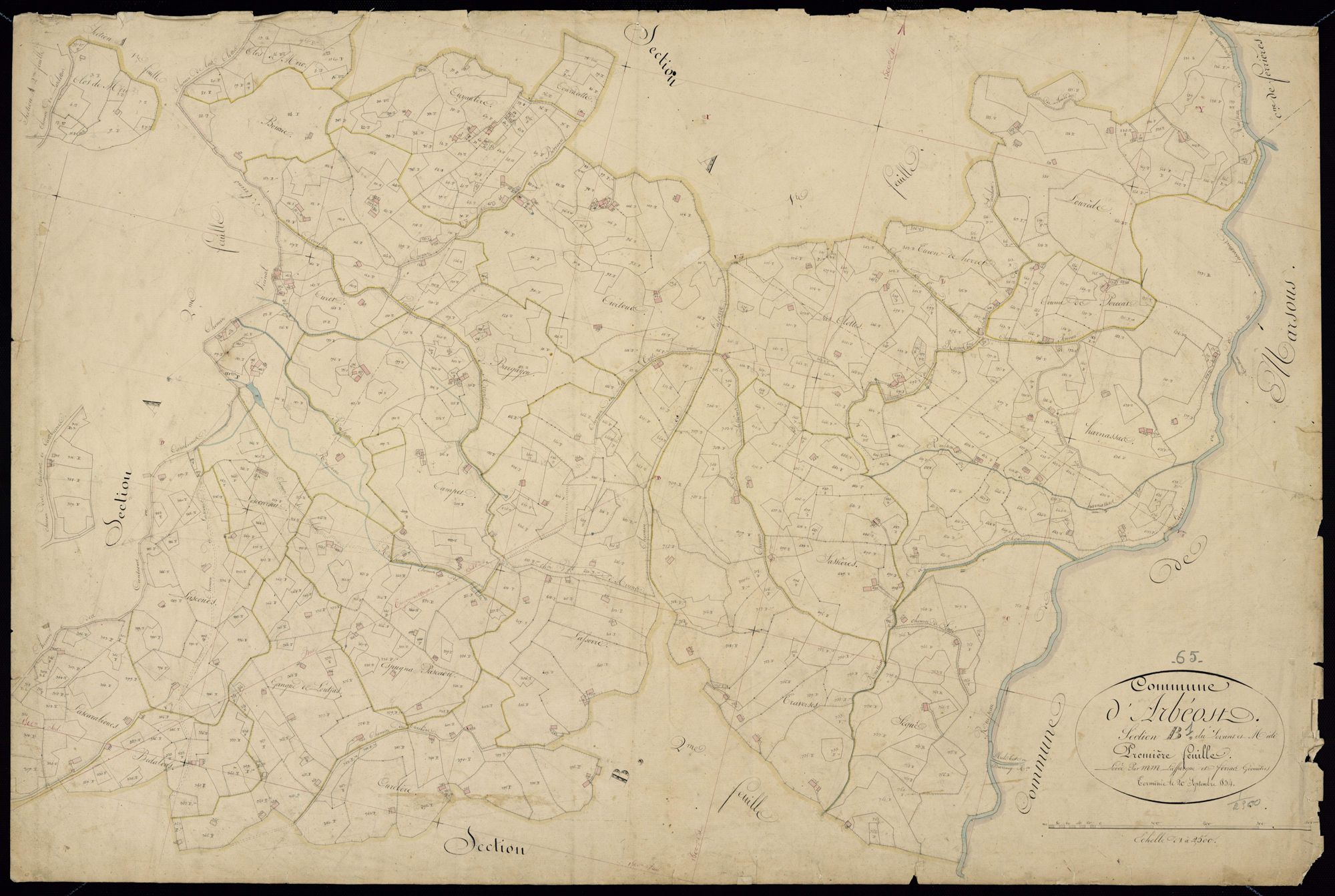 Arbéost - Arbéost.- Section B, 1re feuille