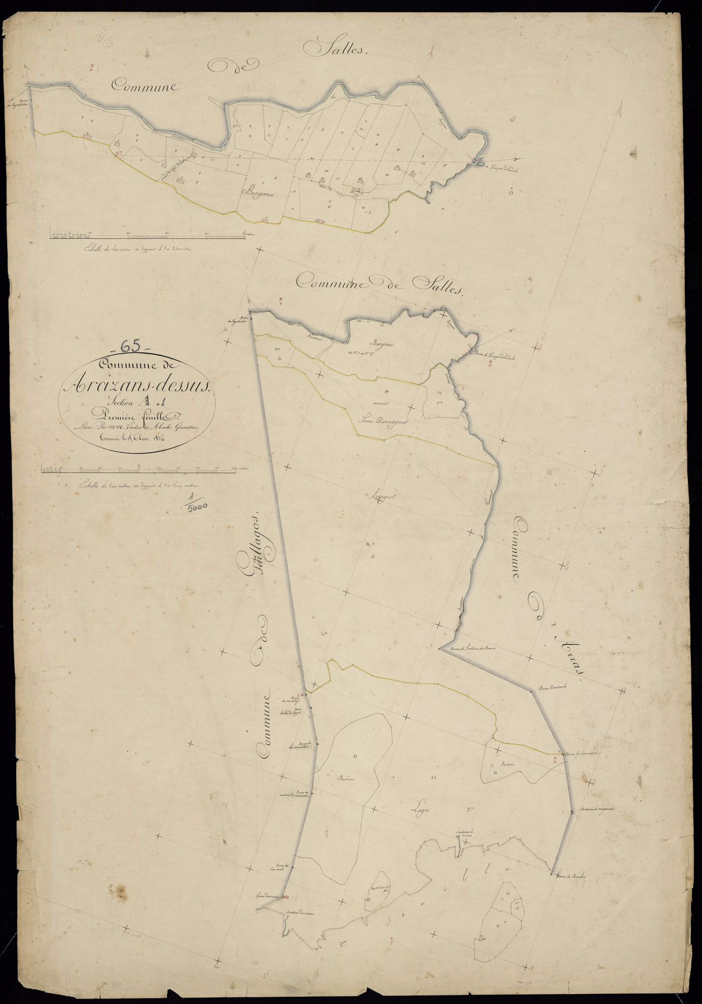 Arcizans-Dessus - Arcizans-Dessus.- Section A, 1re feuille