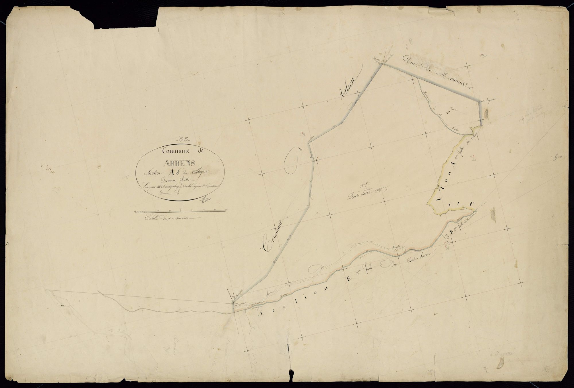 Arrens-Marsous - Arrens.- Section A, 1re feuille