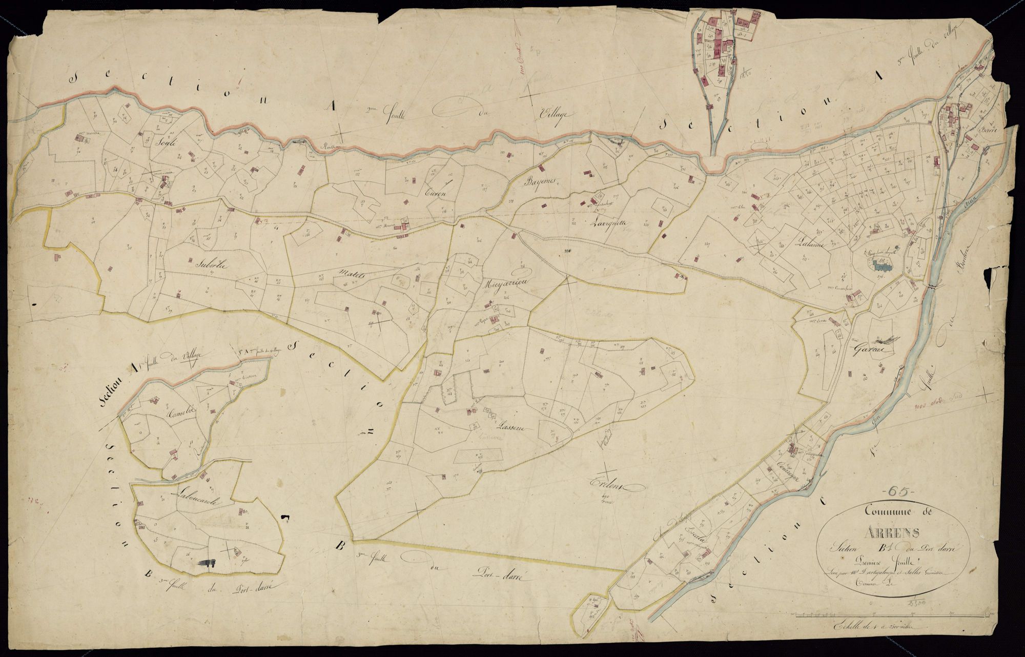 Arrens-Marsous - Arrens.- Section B, 1re feuille