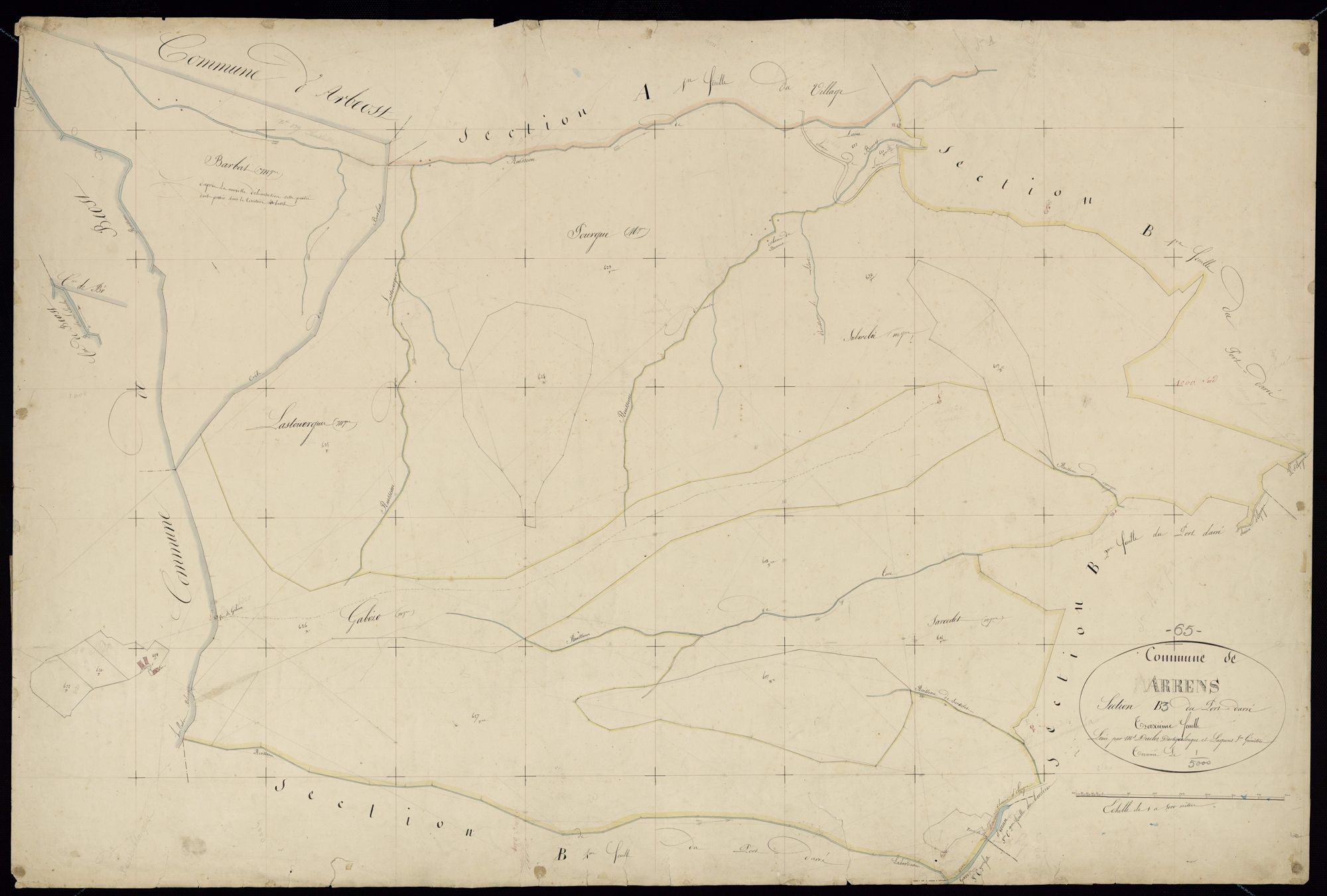 Arrens-Marsous - Arrens.- Section B, 3e feuille