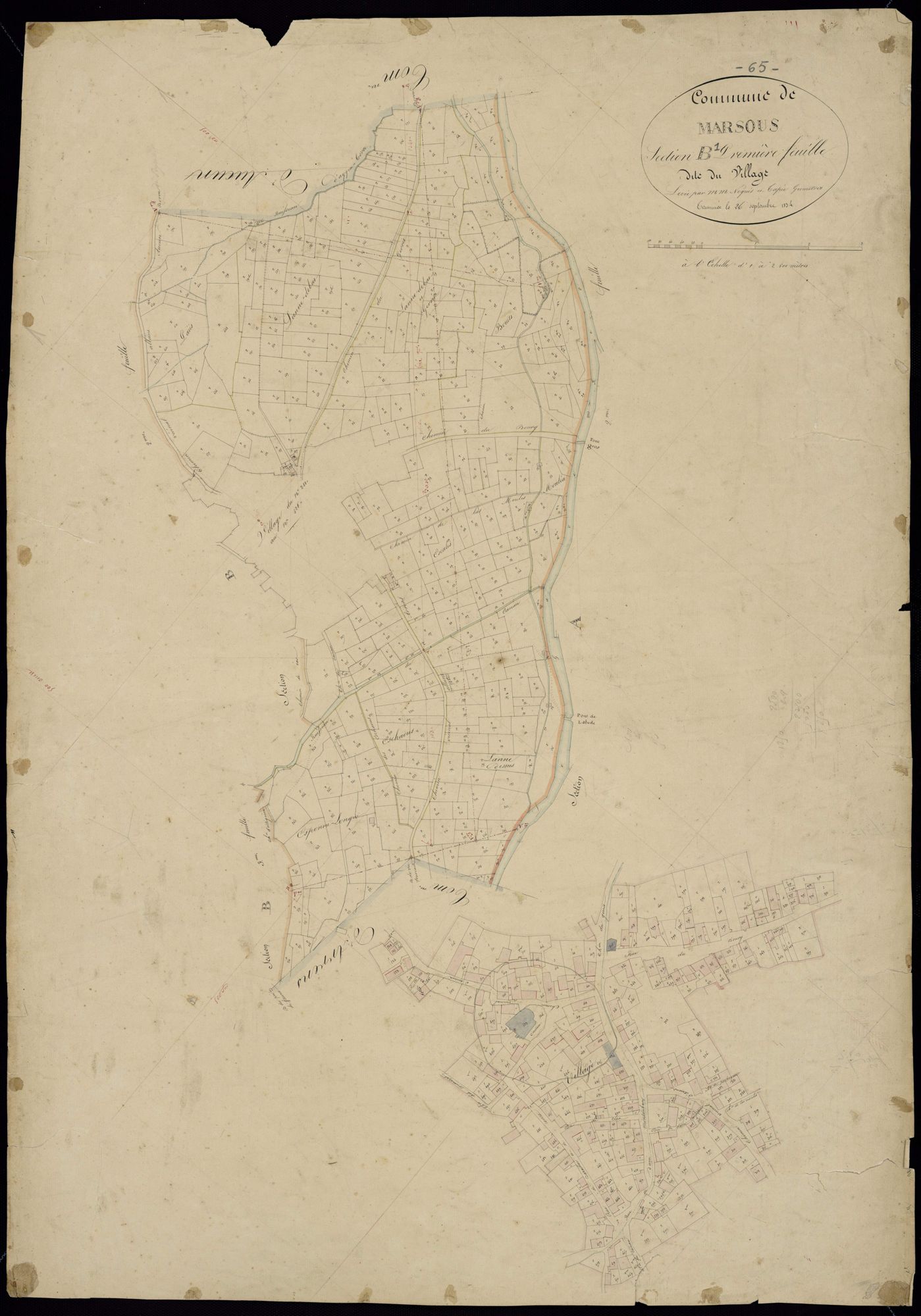 Arrens-Marsous - Marsous.- Section B, 1re feuille