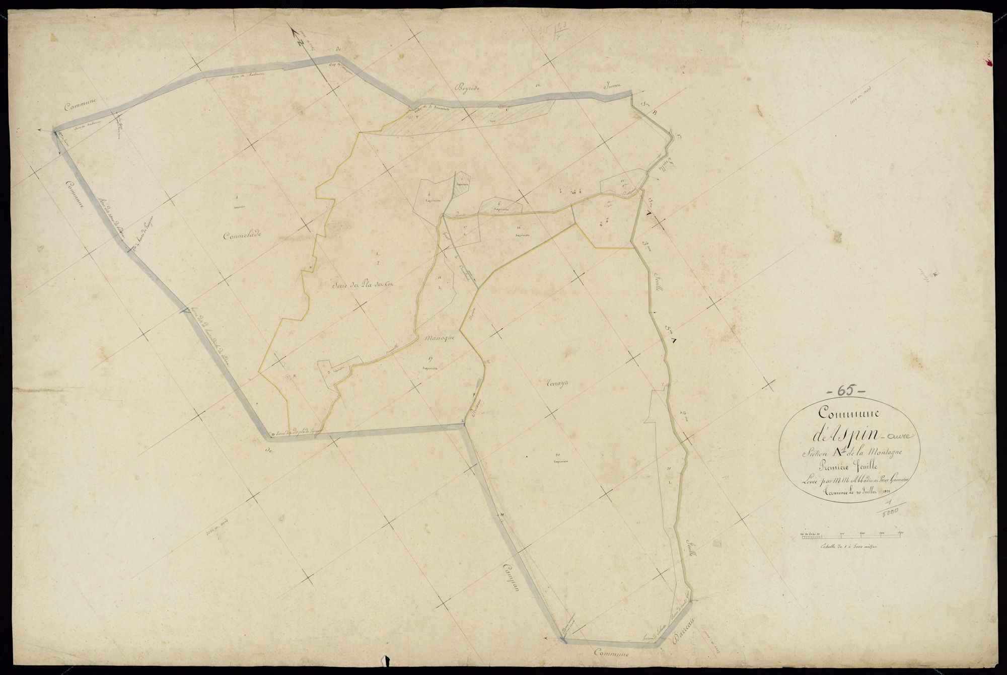 Aspin-Aure - Aspin-Aure.- Section A, 1re feuille
