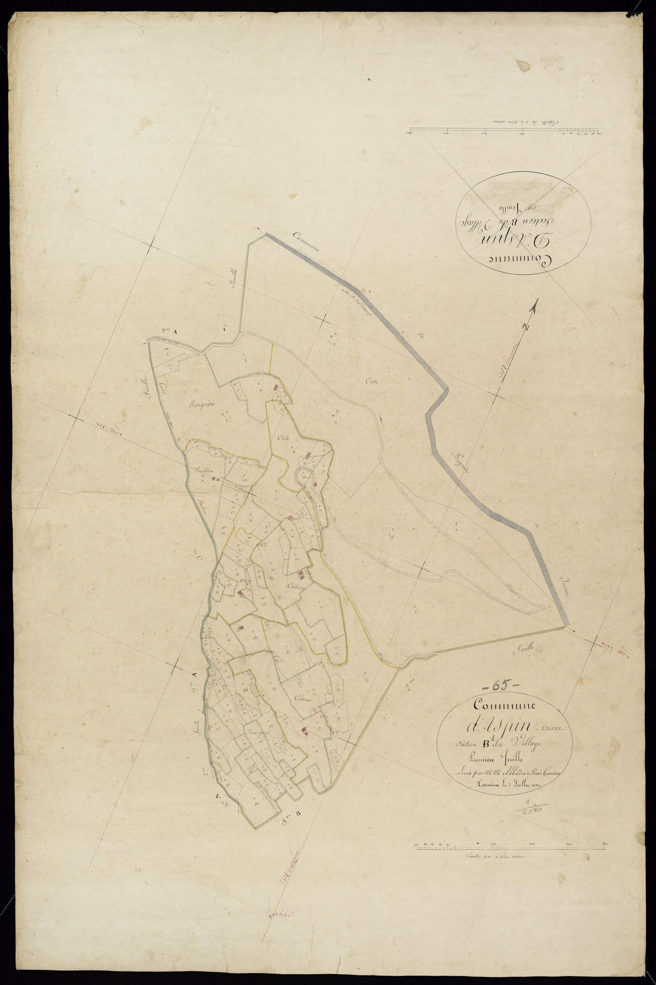 Aspin-Aure - Aspin-Aure.- Section B, 1re feuille