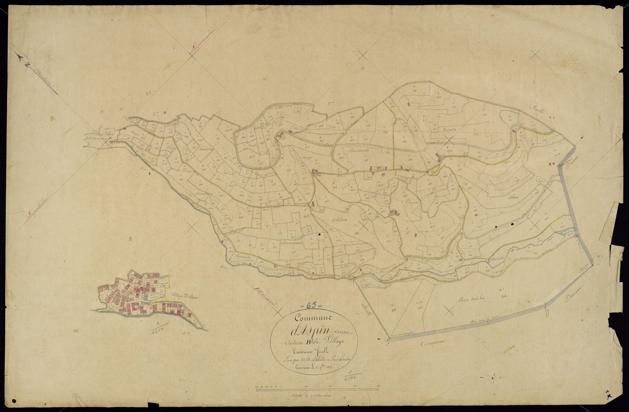 Aspin-Aure - Aspin-Aure.- Section B, 3e feuille