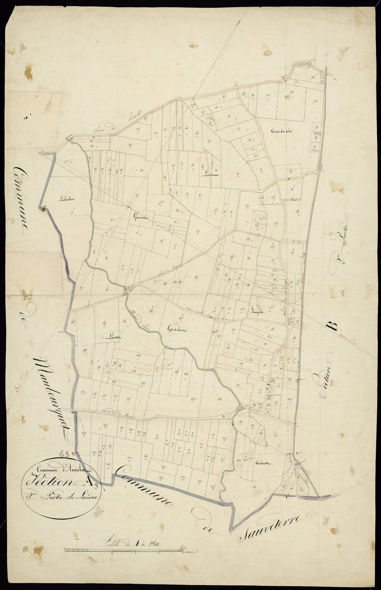 Auriébat - Auriébat.- Section A, 3e feuille