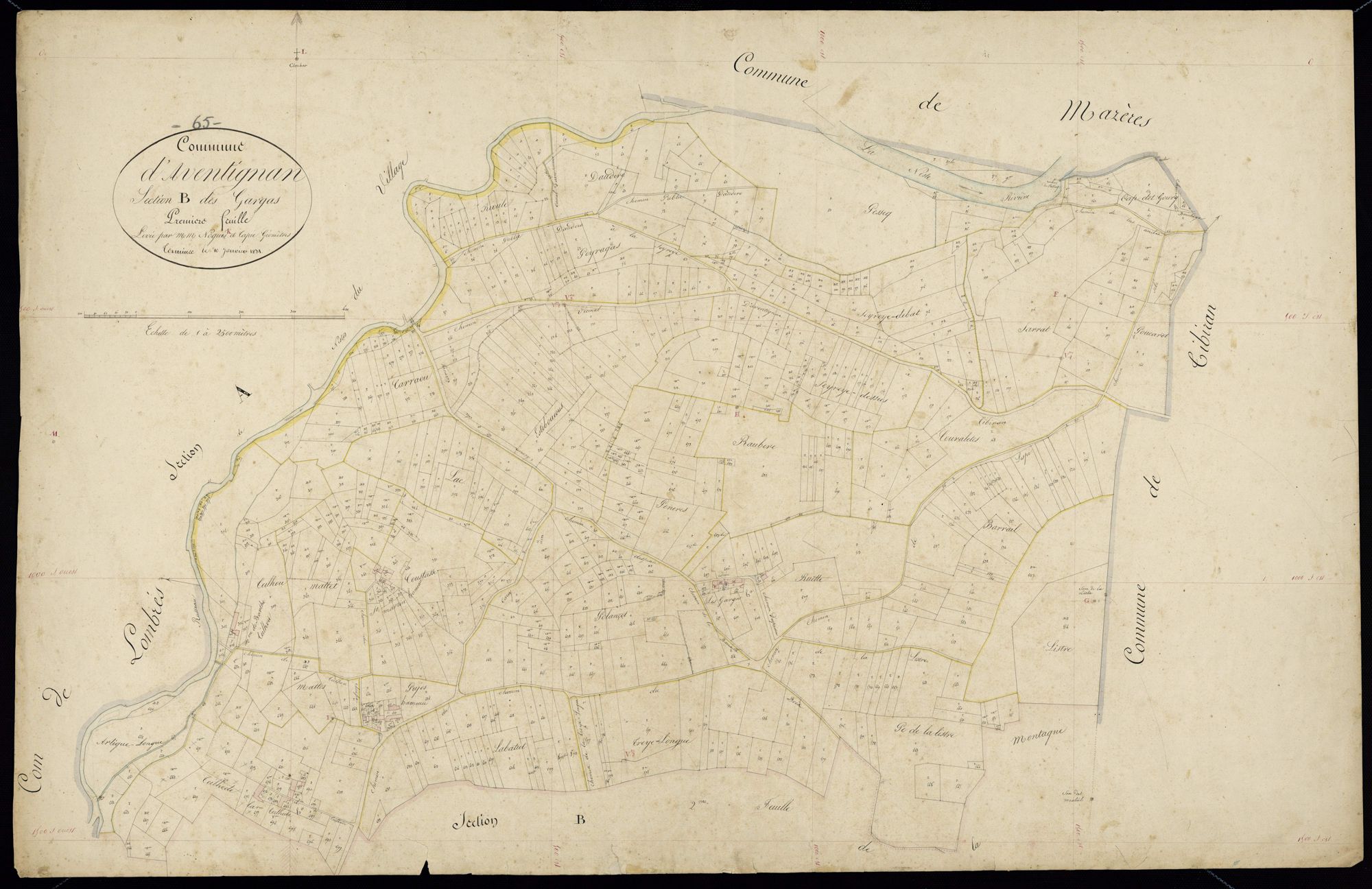 Aventignan - Aventignan.- Section B, 1re feuille