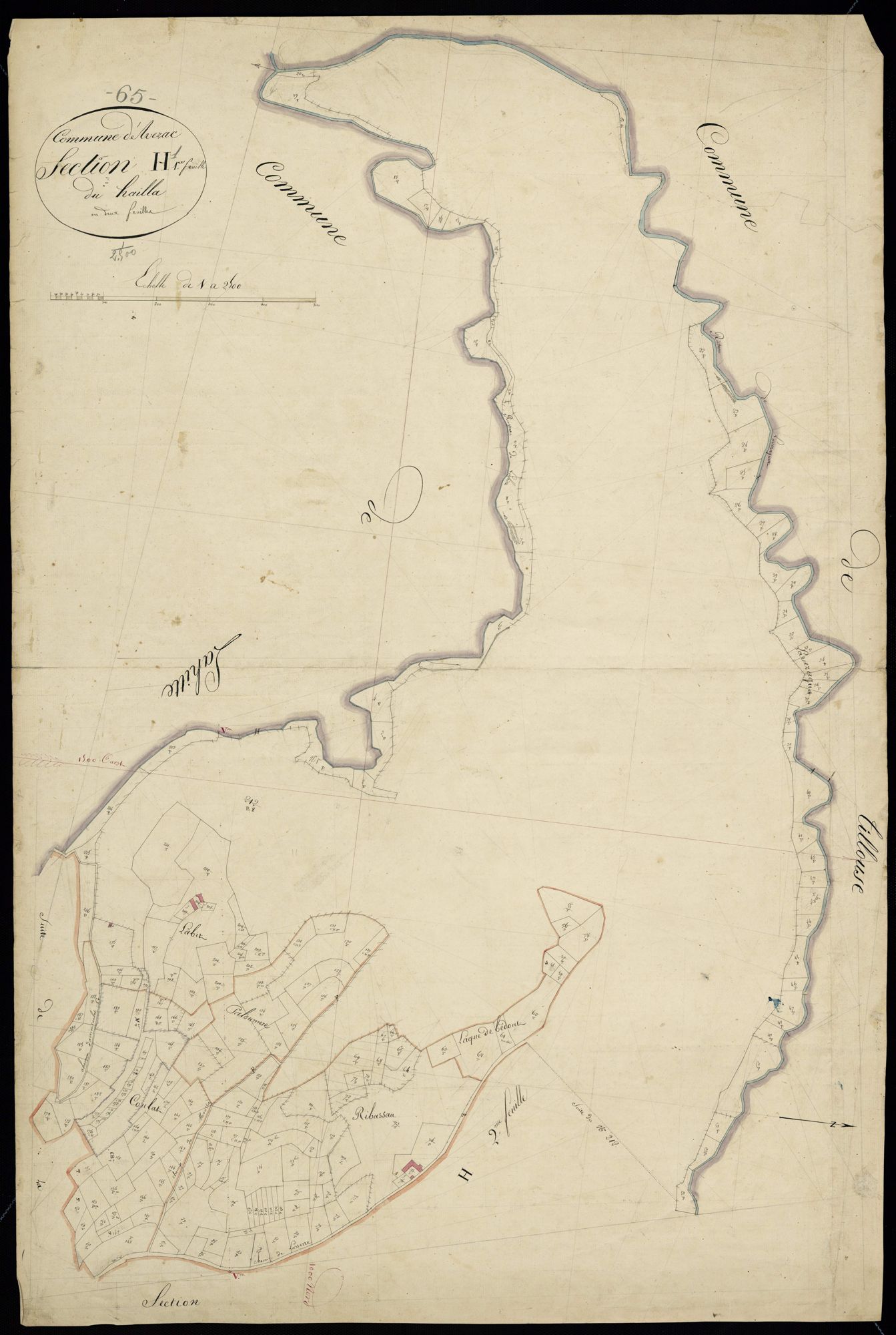 Avezac-Prat-Lahitte - Avezac-Prat.- Section H, 1re feuille
