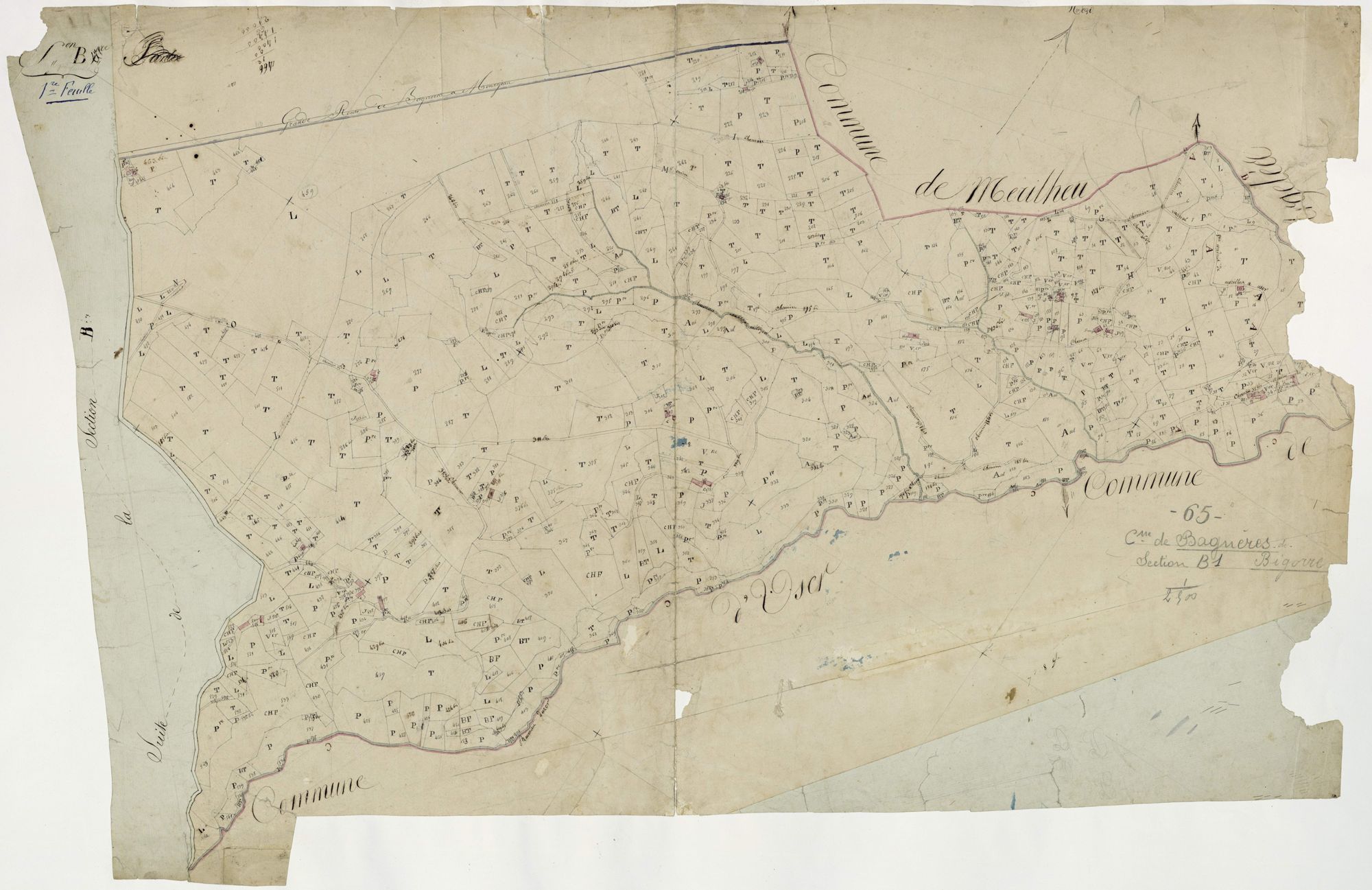 Bagnères-de-Bigorre - Bagnères-de-Bigorre.- Section B, 1re feuille