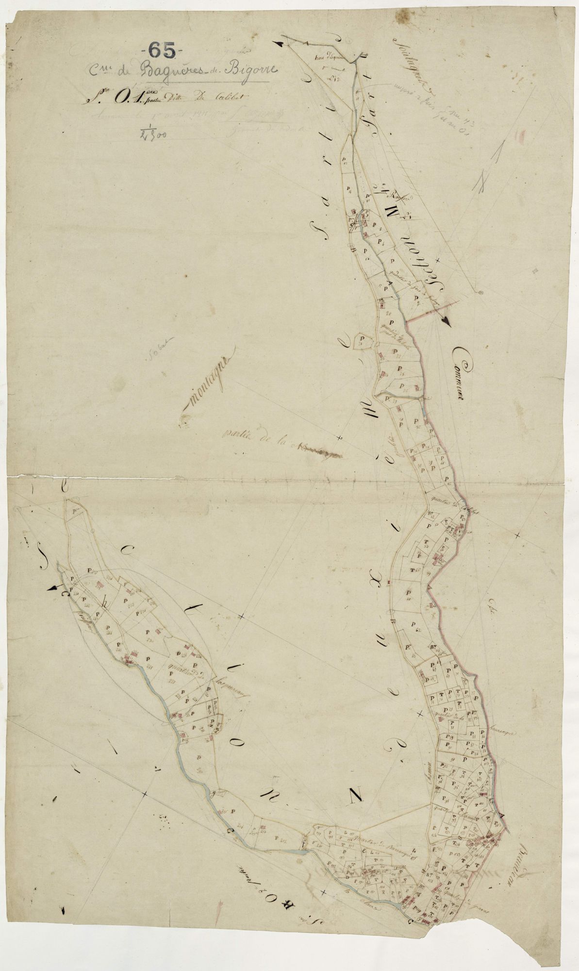 Bagnères-de-Bigorre - Bagnères-de-Bigorre.- Section O, 1re feuille