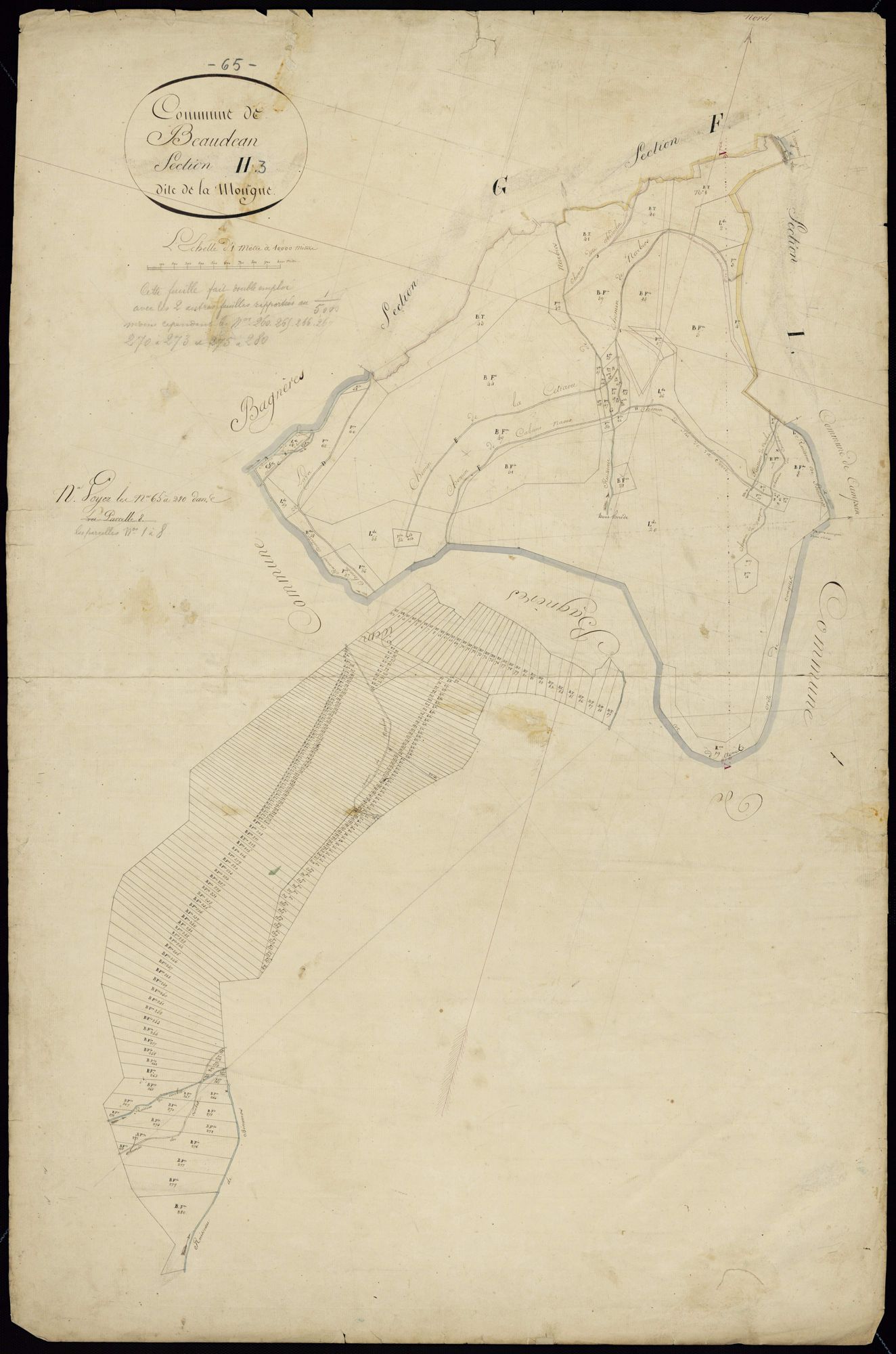 Beaudéan - Beaudéan.- Section H, 3e feuille