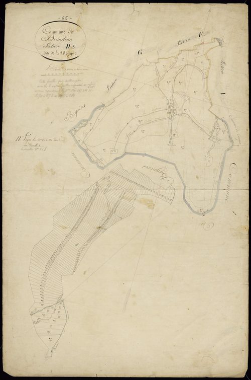 Beaudéan - Beaudéan.- Section H, 3e feuille