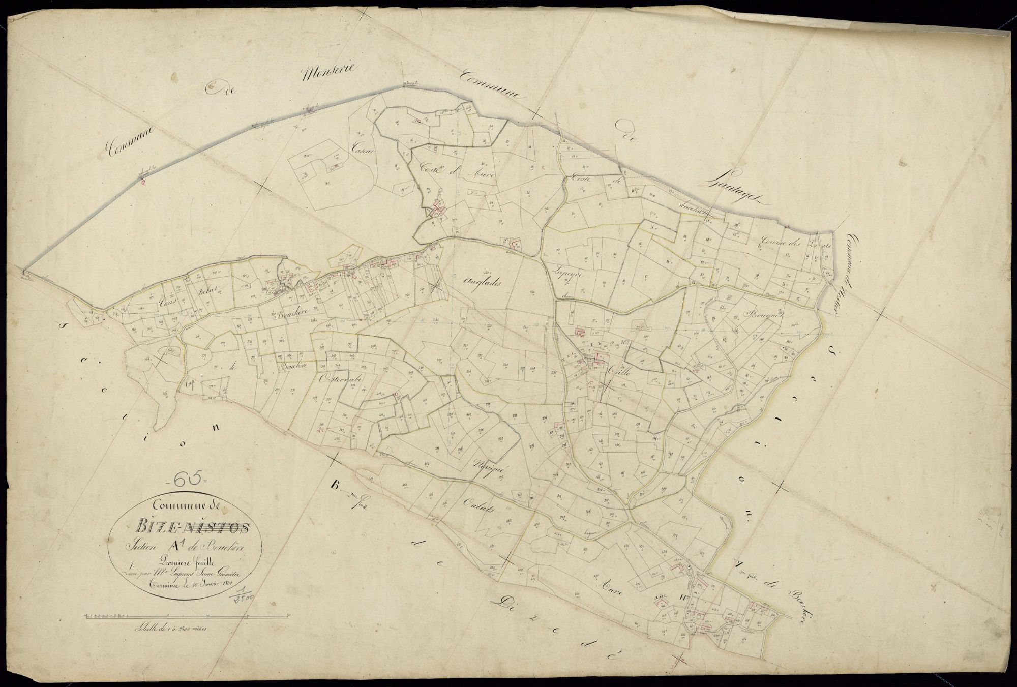 Bize - Bize.- Section A, 1re feuille