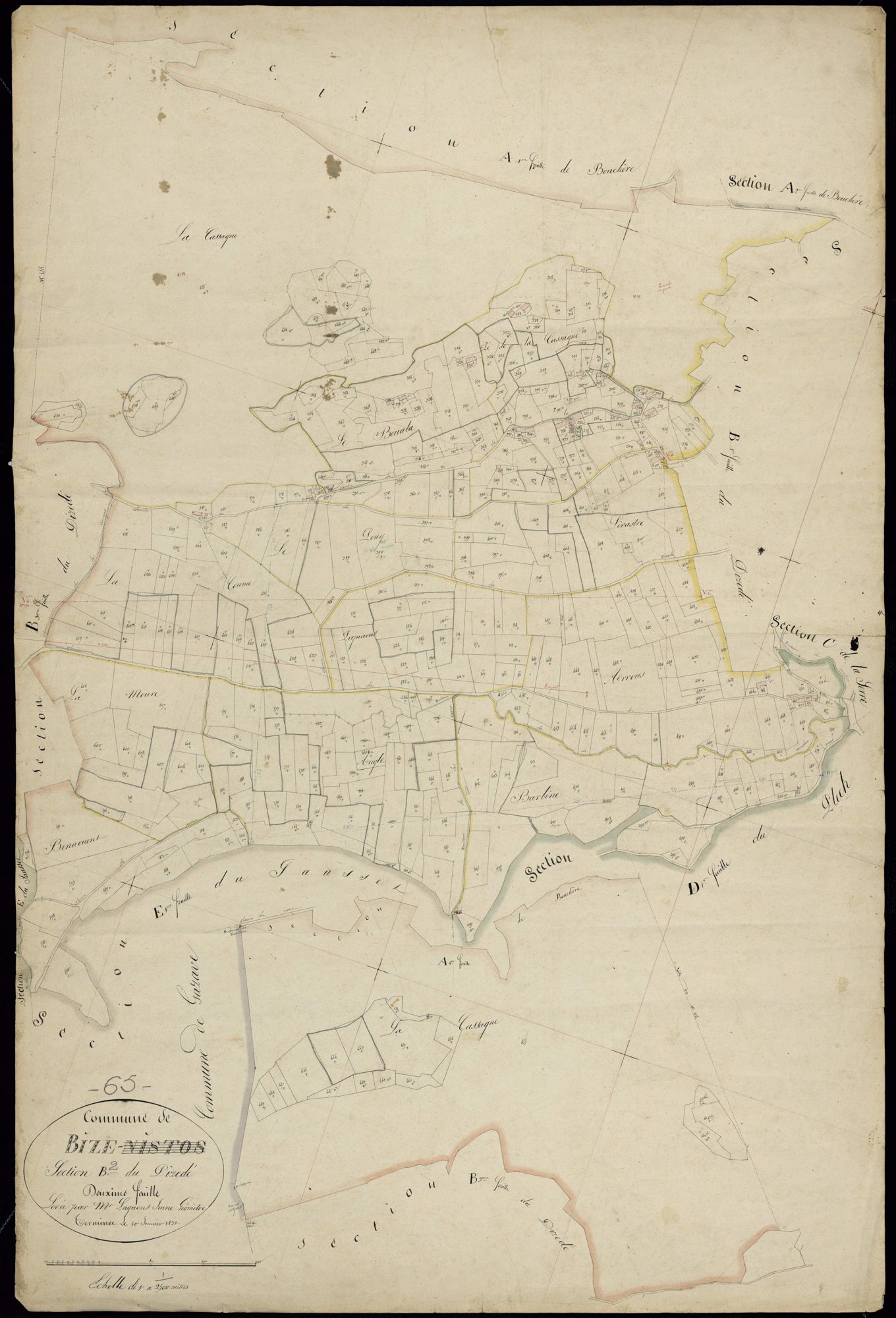 Bize - Bize.- Section B, 2e feuille