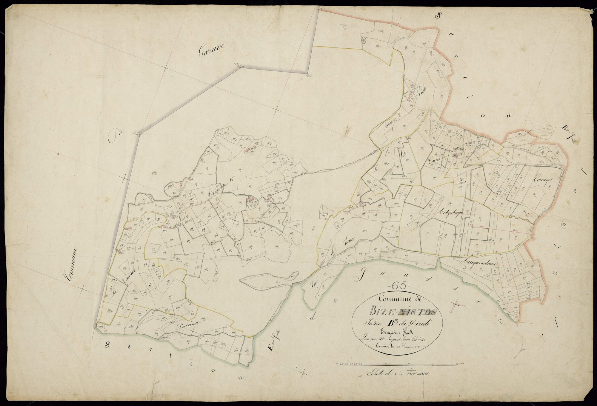 Bize - Bize.- Section B, 3e feuille