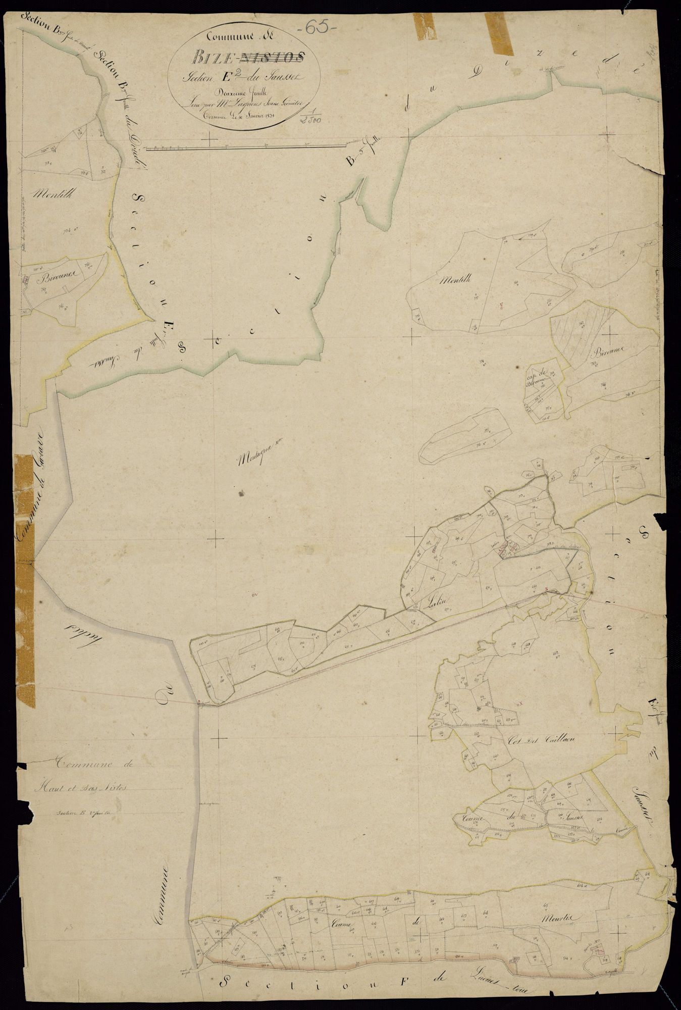 Bize - Bize.- Section E, 2e feuille