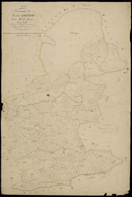 Bize - Bize.- Section E, 1re feuille
