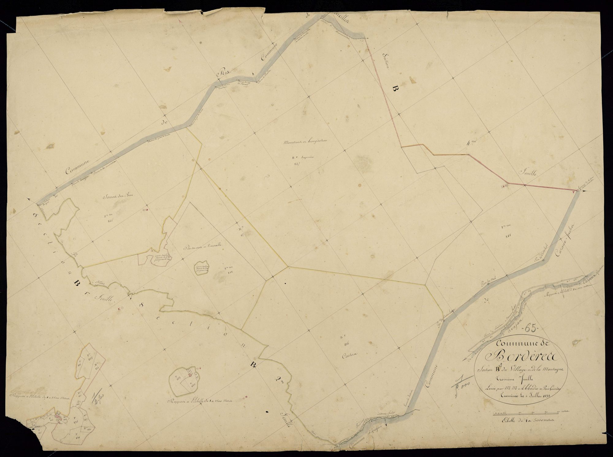 Bordères-Louron - Bordères-Louron.- Section B, 3e feuille