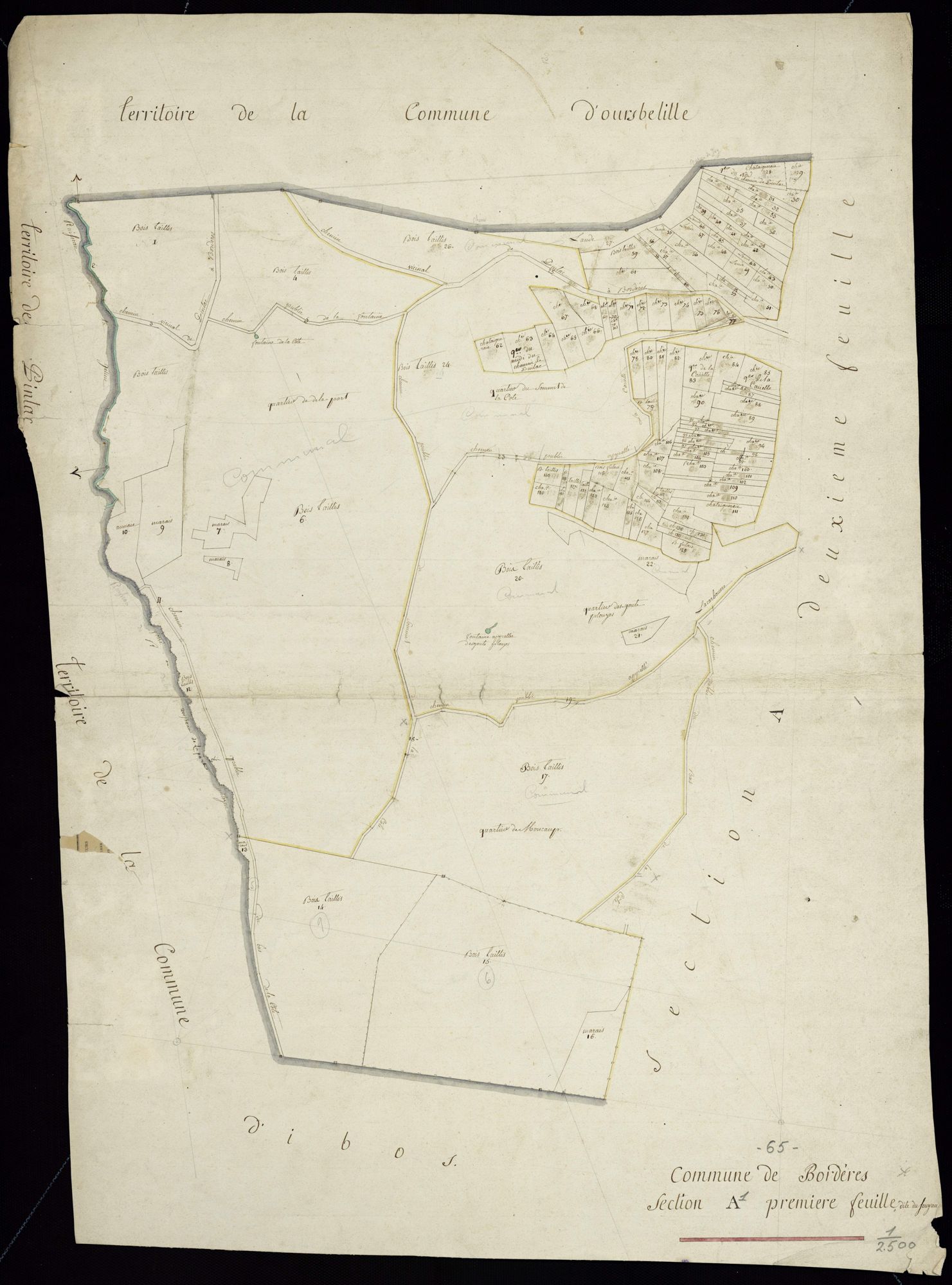 Bordères-sur-l'Échez - Bordères-sur-L'Echez.- Section A, 1re feuille