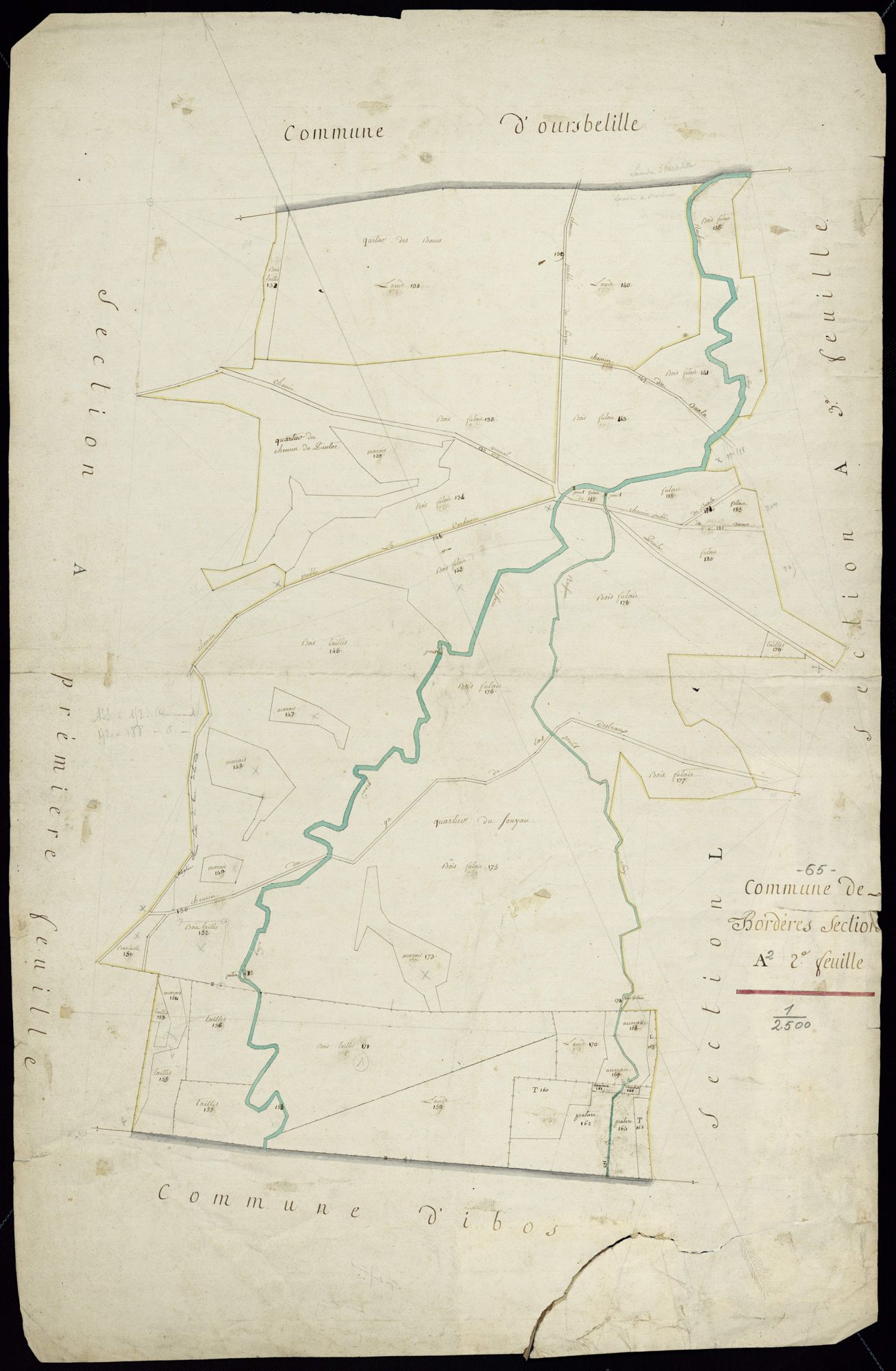 Bordères-sur-l'Échez - Bordères-sur-L'Echez.- Section A, 2e feuille