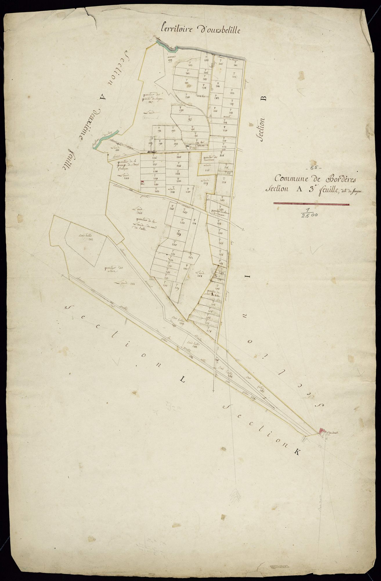 Bordères-sur-l'Échez - Bordères-sur-L'Echez.- Section A, 3e feuille