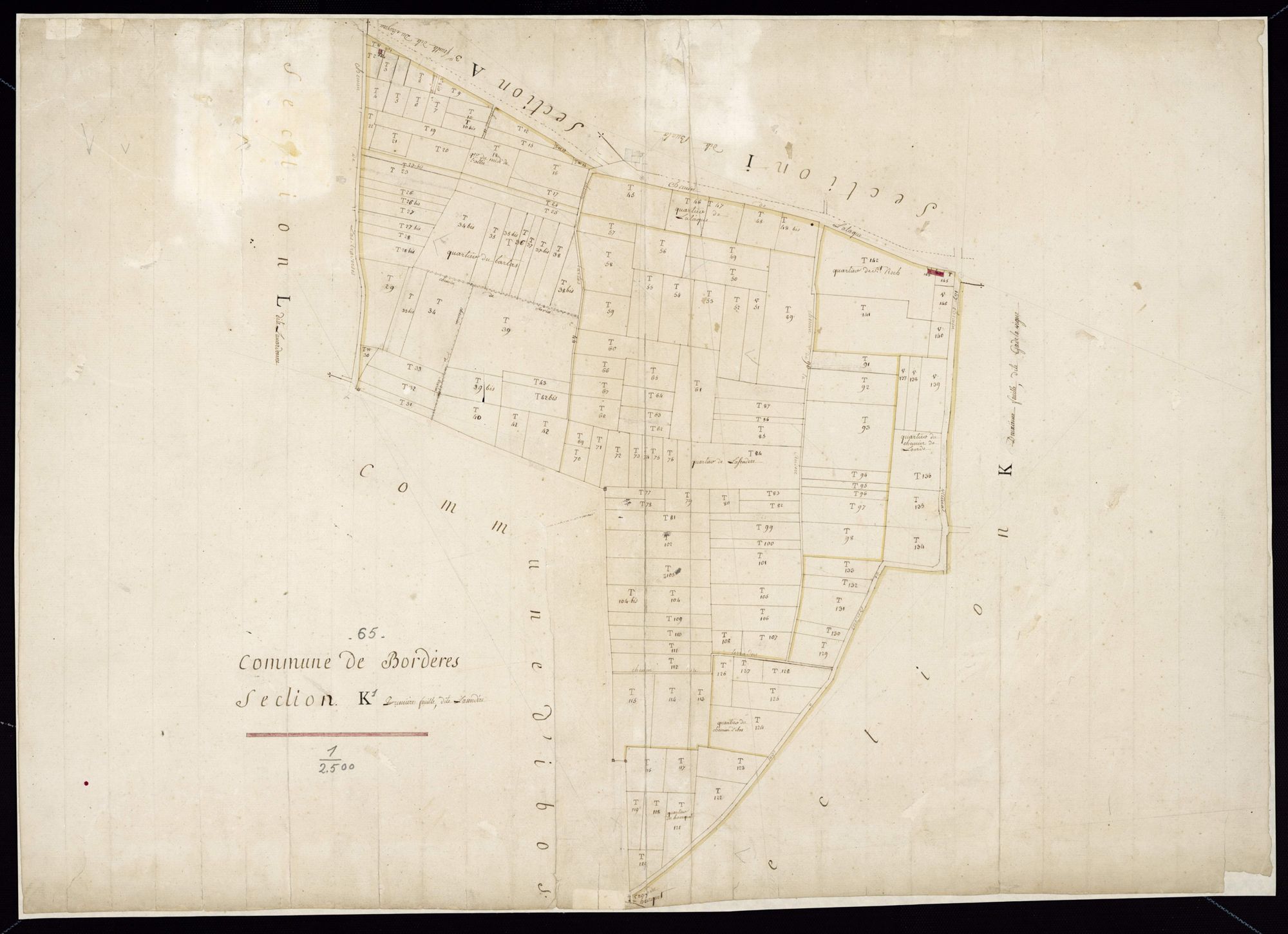 Bordères-sur-l'Échez - Bordères-sur-L'Echez.- Section K, 1re feuille