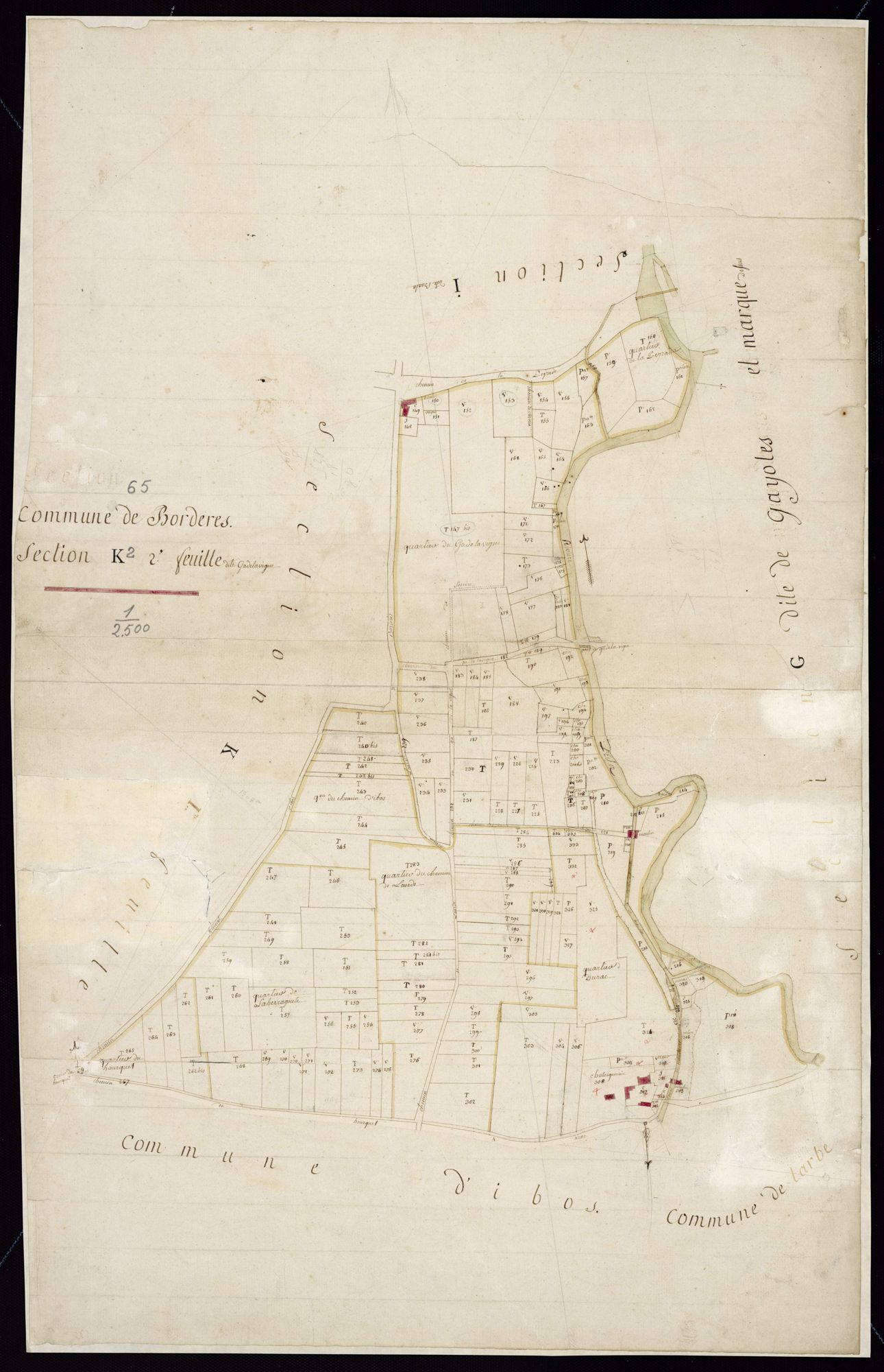 Bordères-sur-l'Échez - Bordères-sur-L'Echez.- Section K, 2e feuille