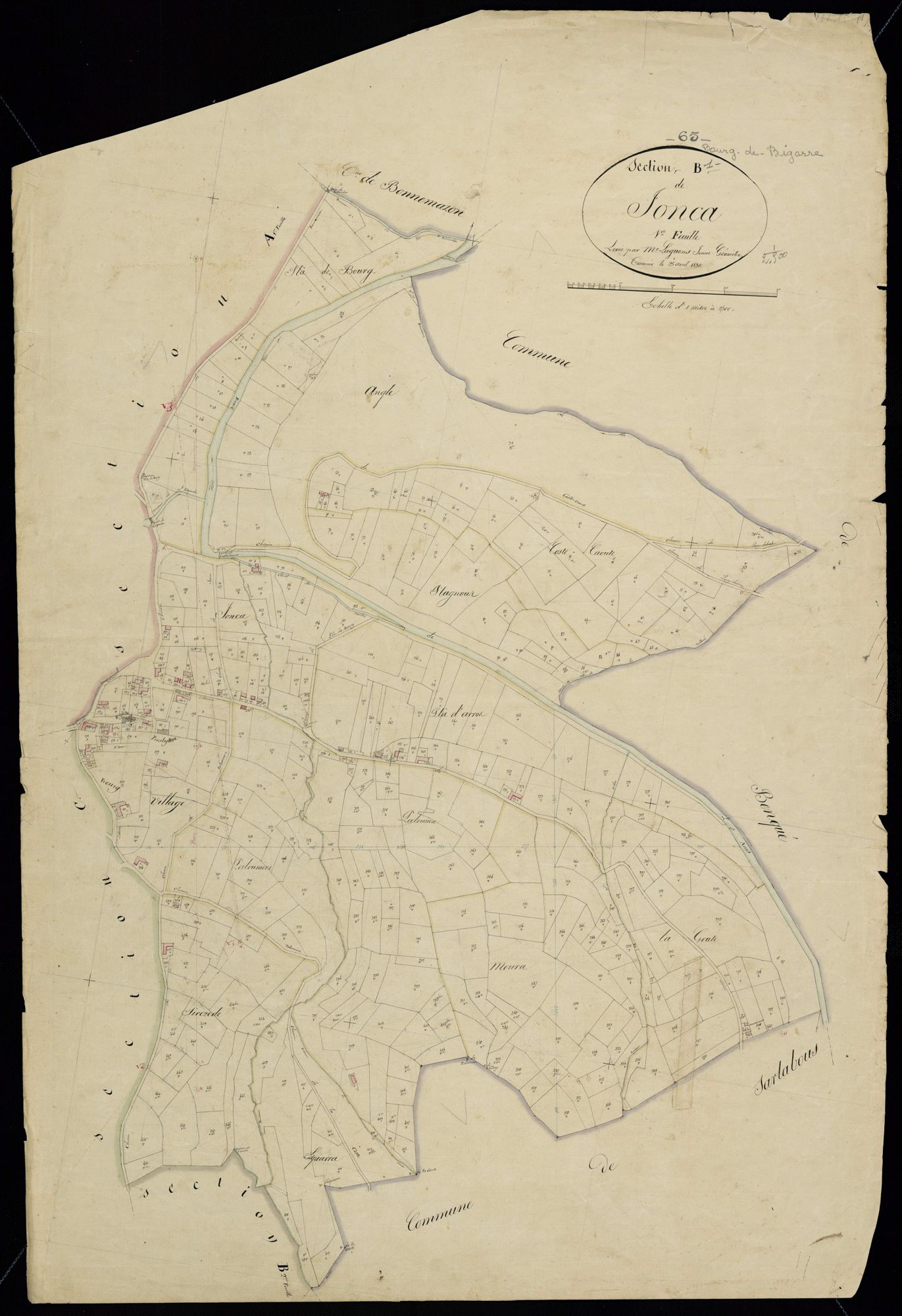 Bourg-de-Bigorre - Bourg-de-Bigorre.- Section B, 1re feuille
