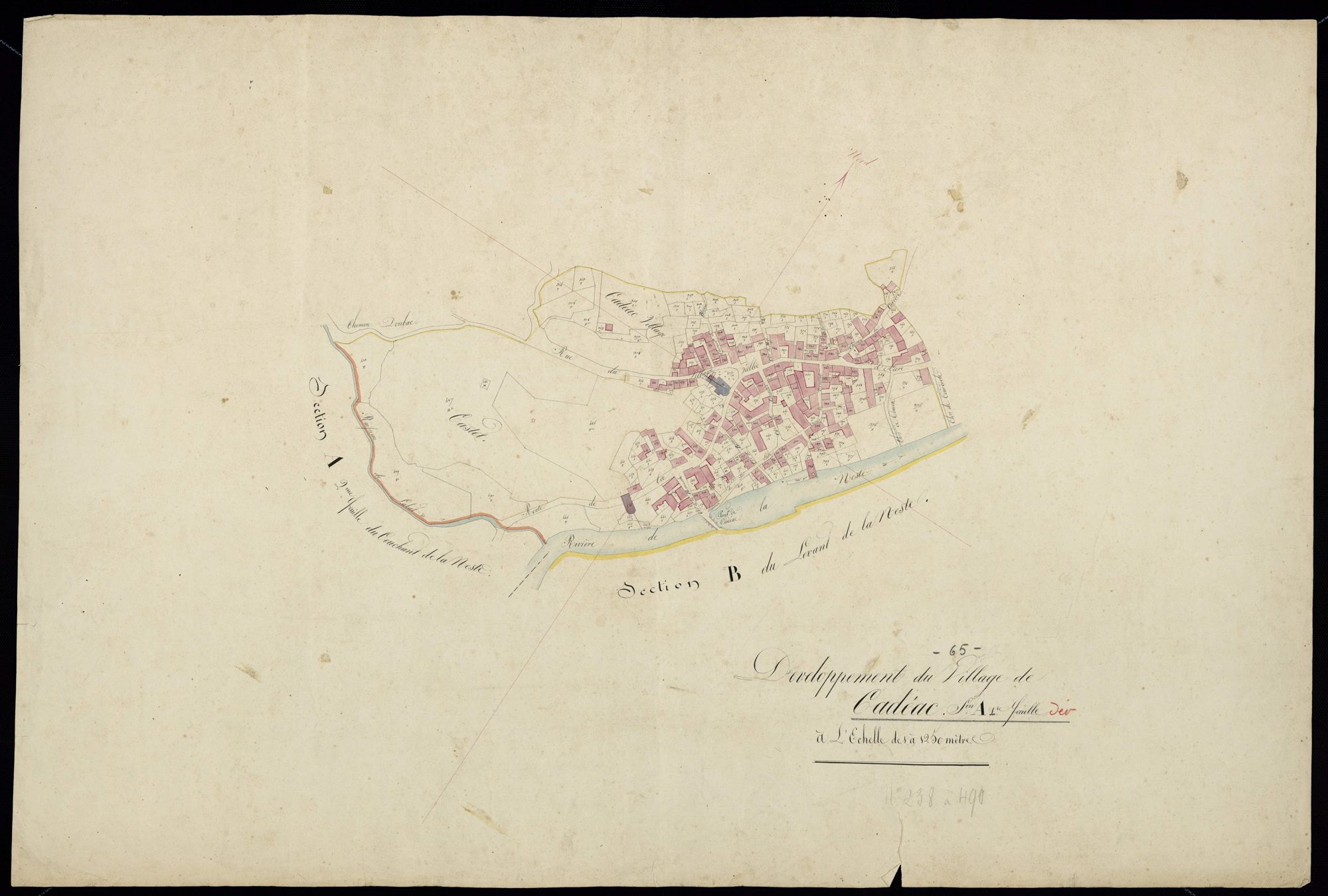 Cadéac - Cadéac.- Section A, 1ère feuille, développement