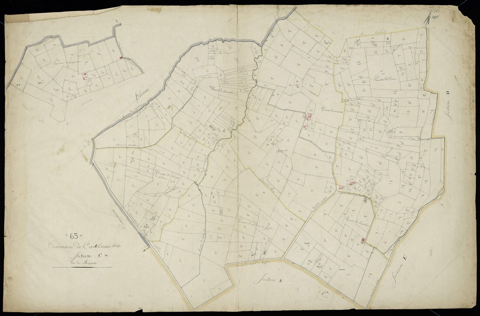 Castelnau-Rivière-Basse - Castelnau-Rivière-Basse.- Section C, 1re feuille