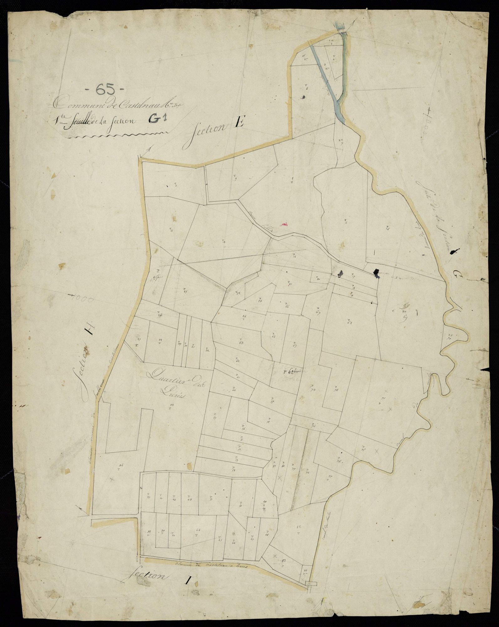 Castelnau-Rivière-Basse - Castelnau-Rivière-Basse.- Section G, 1re feuille