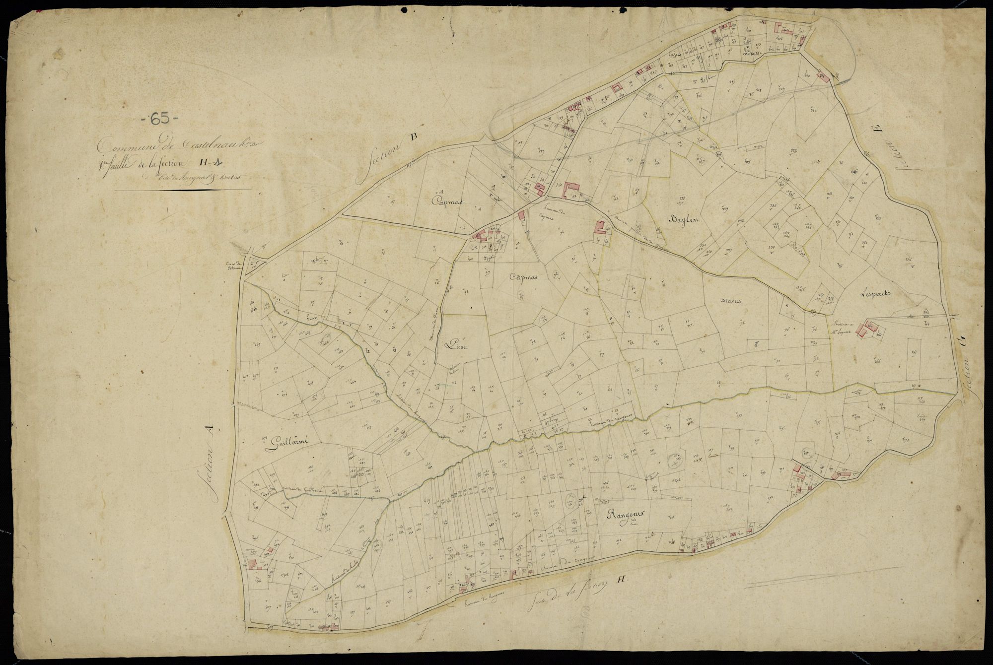 Castelnau-Rivière-Basse - Castelnau-Rivière-Basse.- Section H, 1re feuille