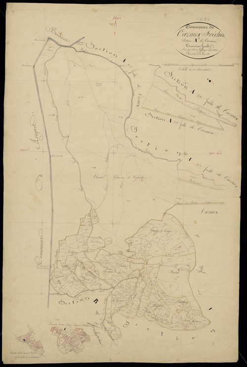 Cazaux-Fréchet-Anéran-Camors - Cazaux-Fréchet.- Section A, 3e feuille