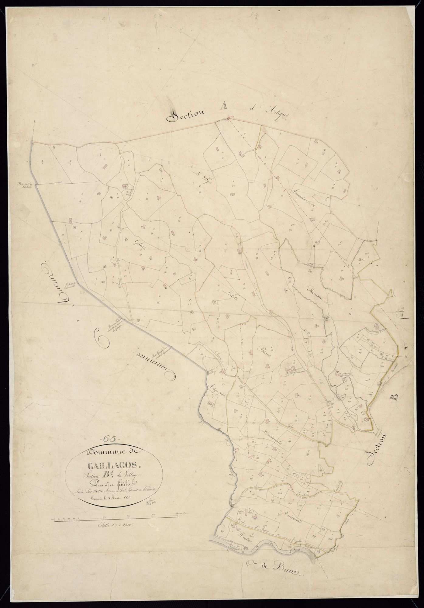 Gaillagos - Gaillagos.- Section B, 1re feuille