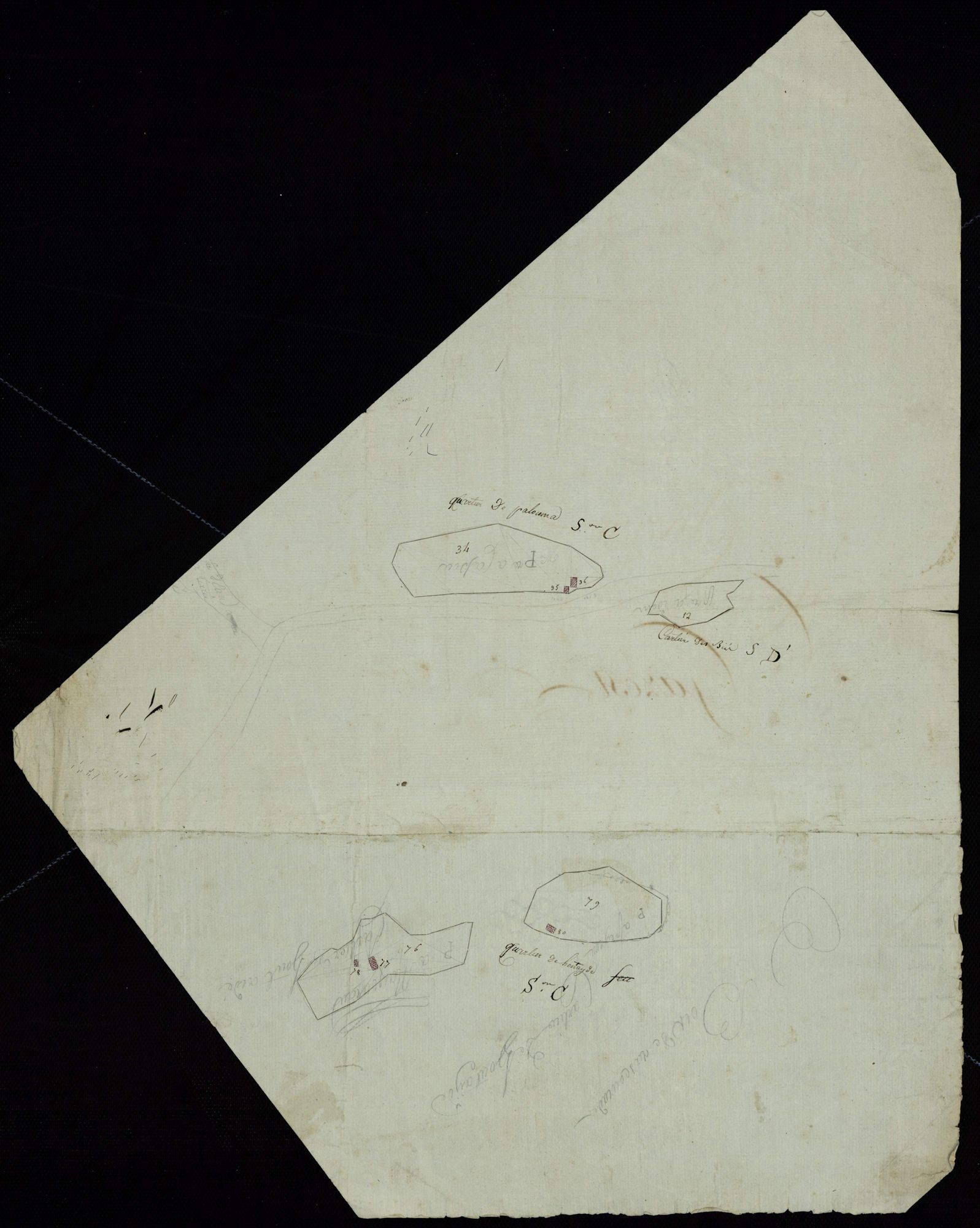 Gazost - Gazost.- Section C, fragment de croquis