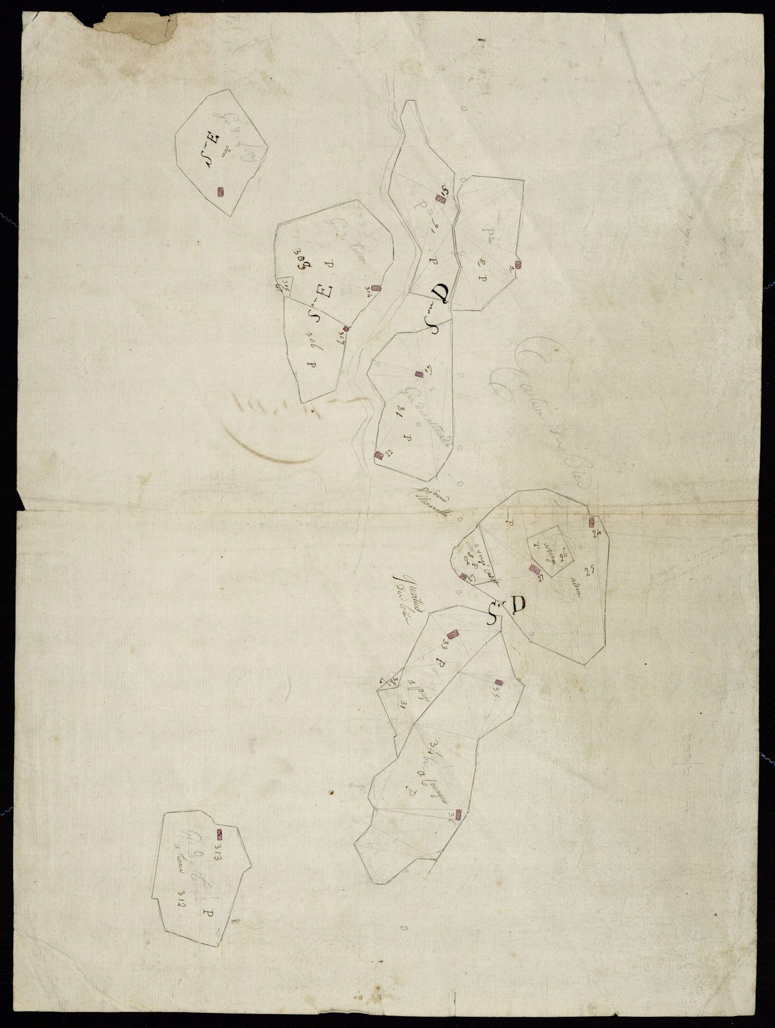 Gazost - Gazost.- Section D, fragement de croquis