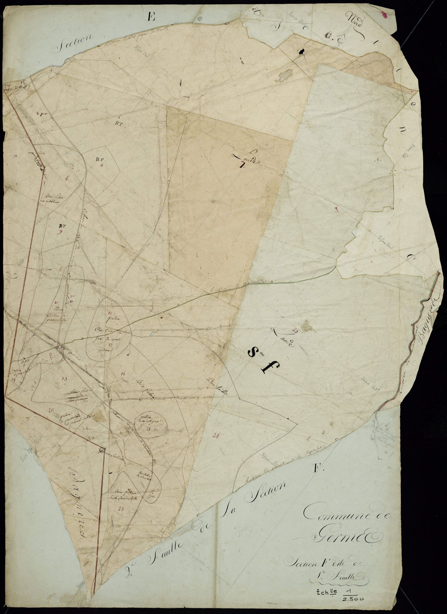 Germs-sur-l'Oussouet - Germs-sur-L'Oussouet.- Section F, 1re feuille