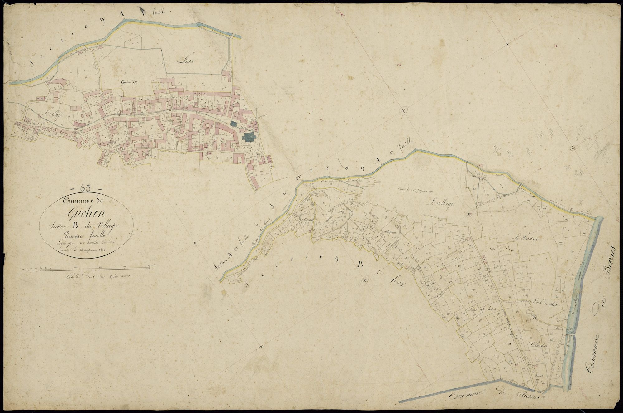 Guchen - Guchen.- Section B, 1re feuille