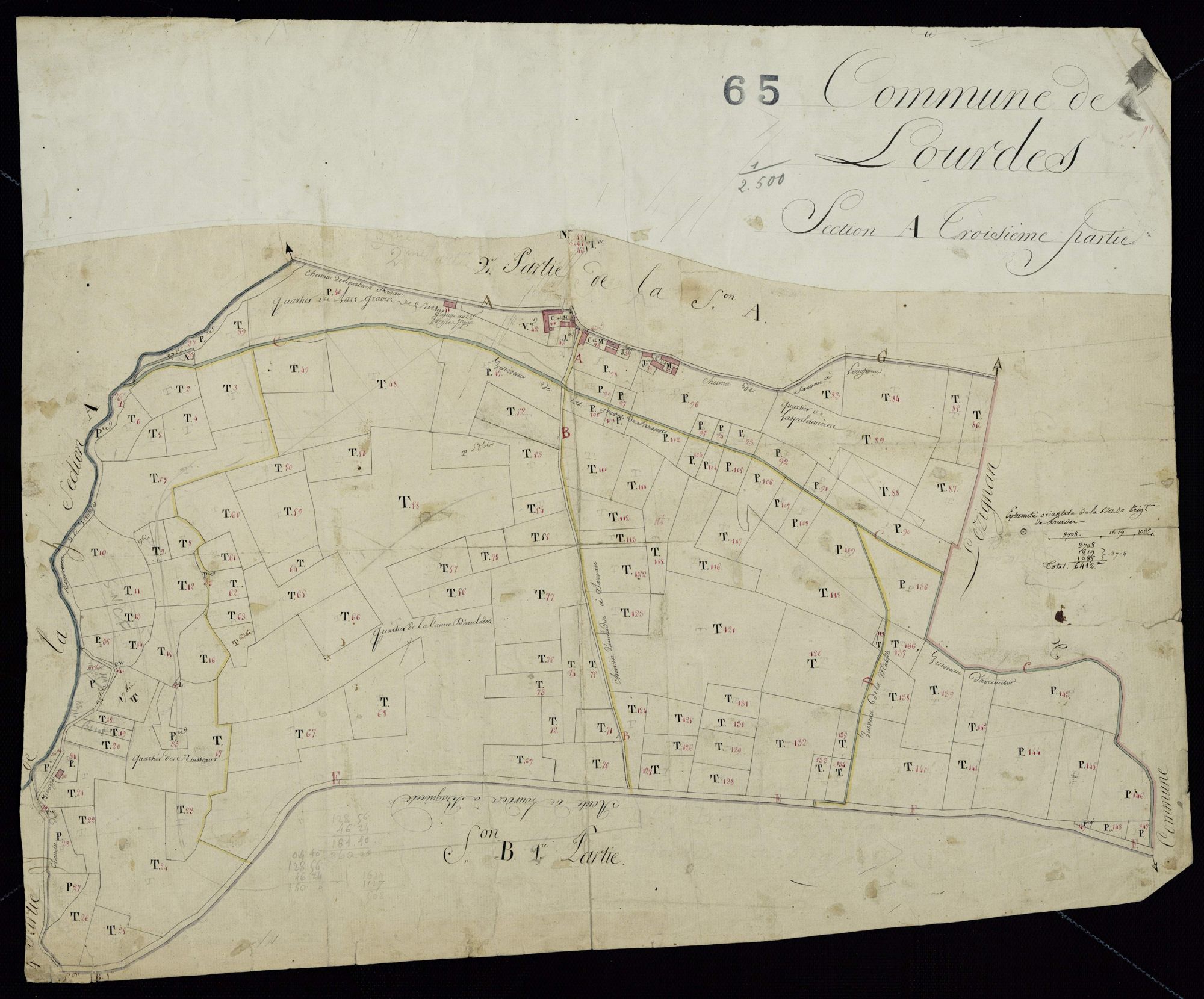 Lourdes - Lourdes.- Section A, 3e feuille