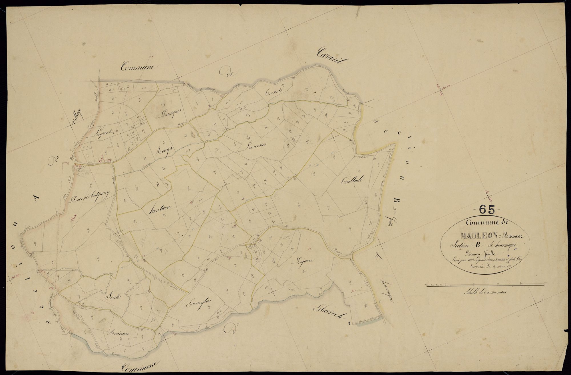 Mauléon-Barousse - Mauléon-Barousse.- Section B, 1re feuille