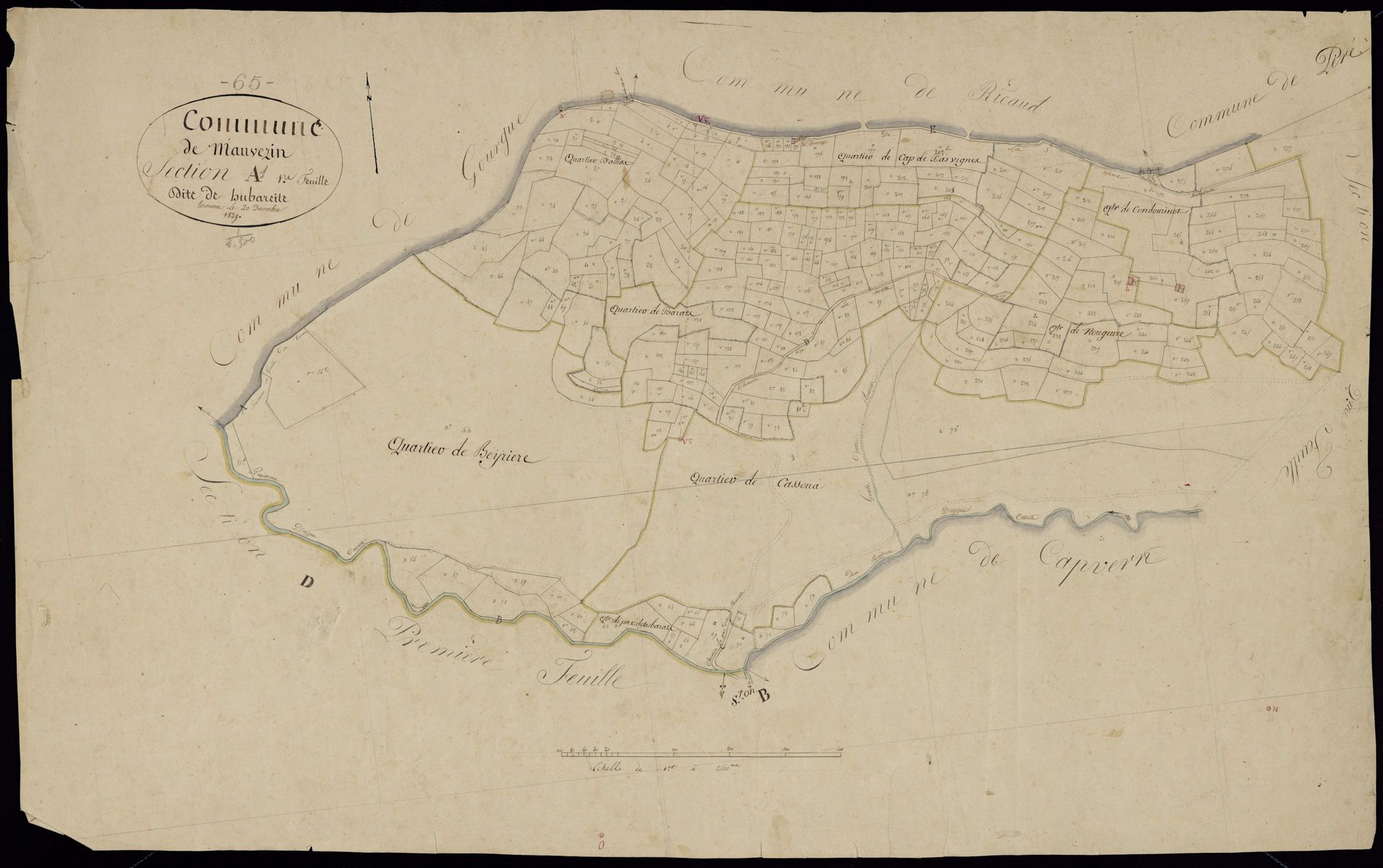 Mauvezin - Mauvezin.- Section A, 1re feuille