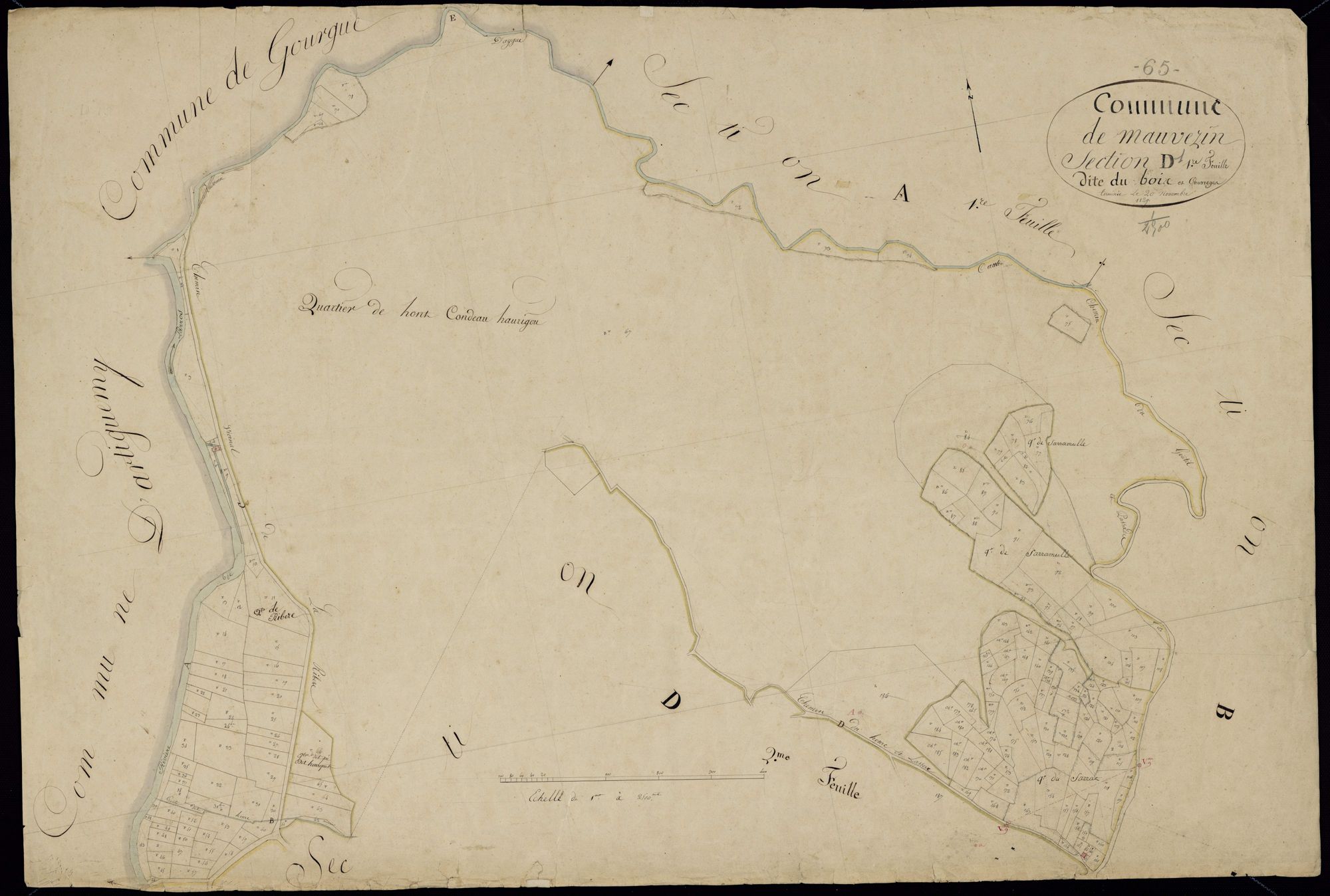 Mauvezin - Mauvezin.- Section D, 1re feuille