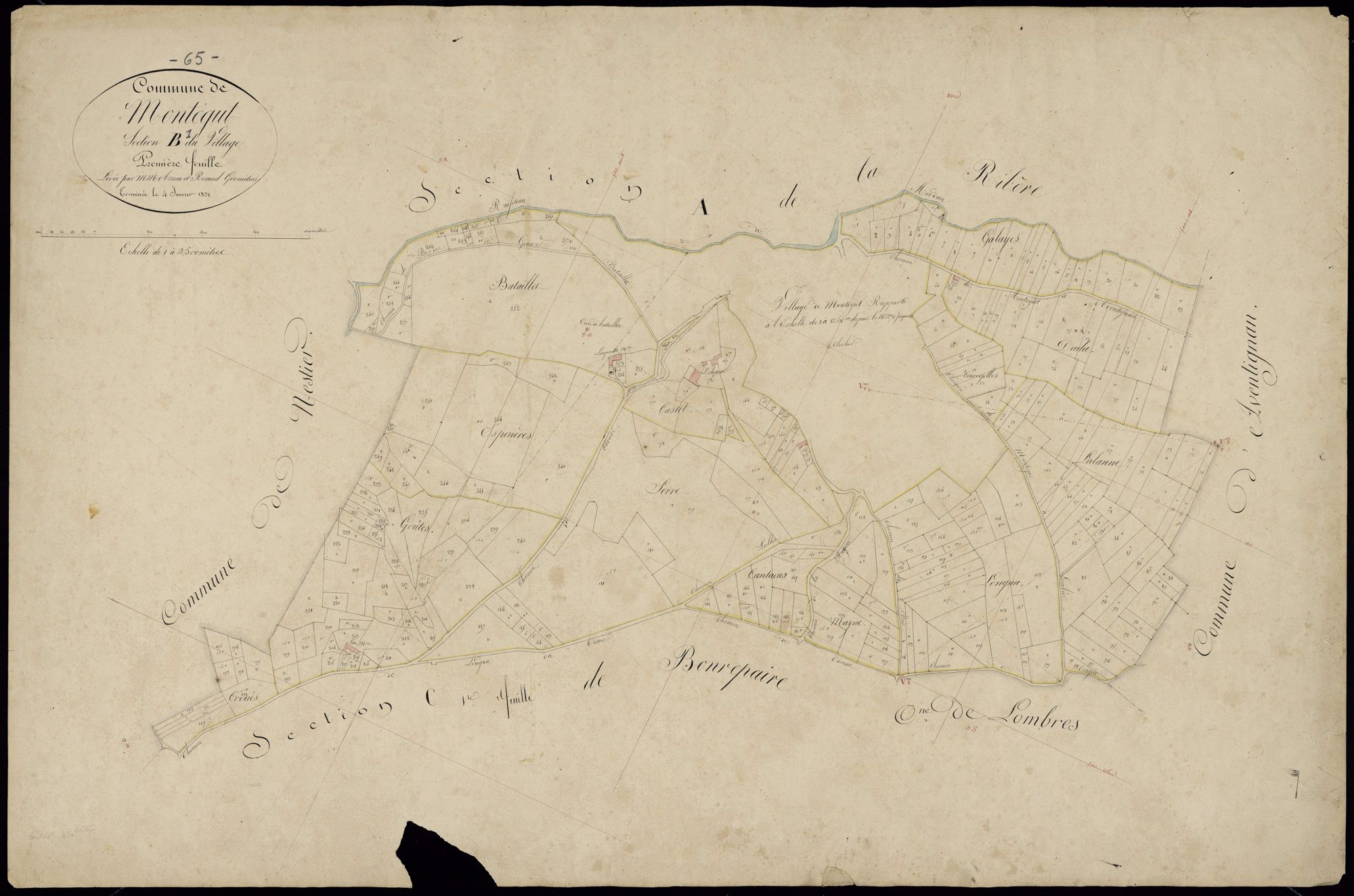 Montégut - Montégut.- Section B, 1re feuille